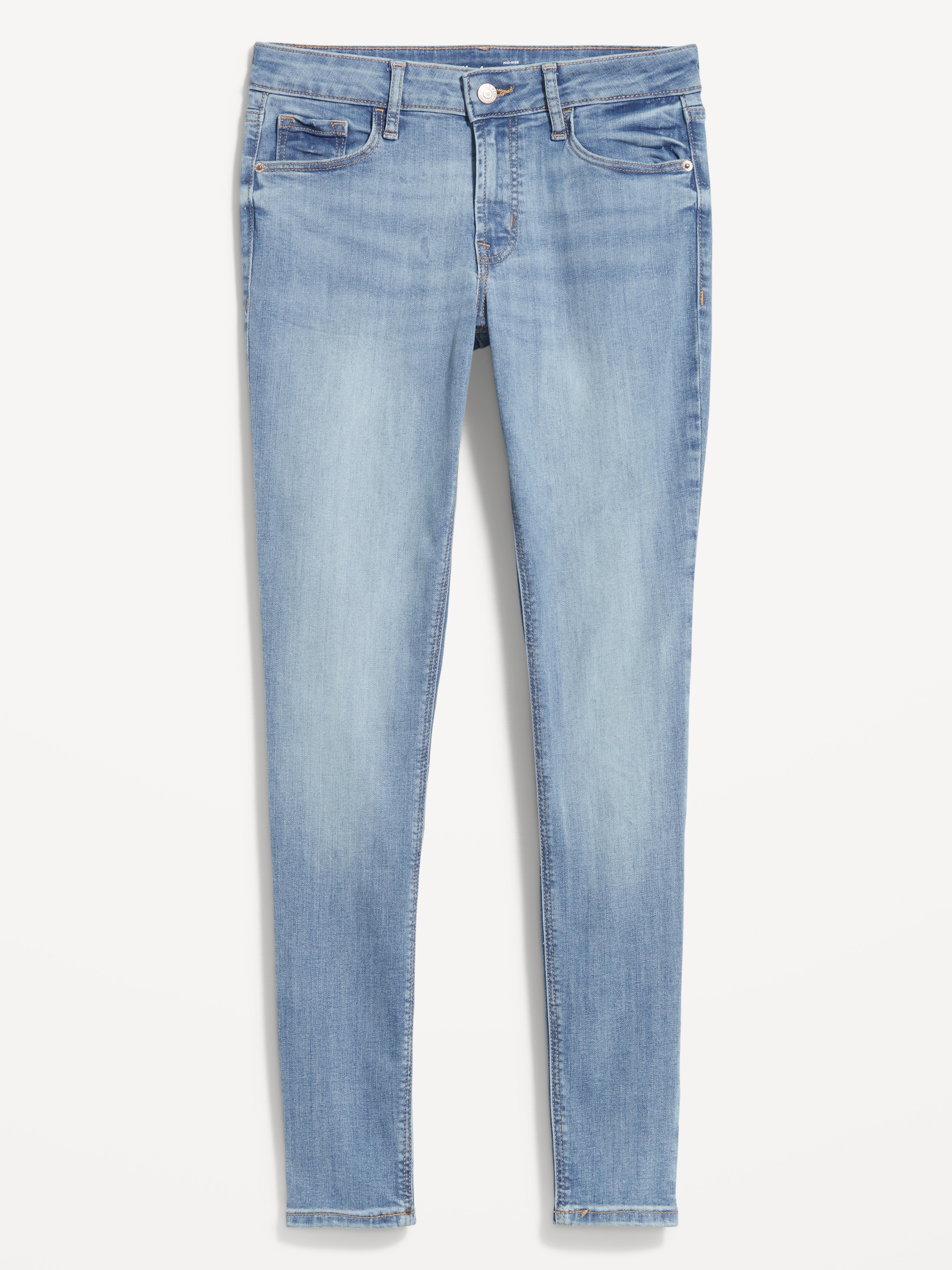 Mid-Rise Rockstar Super-Skinny Jeans - Faded Light Wash - 4