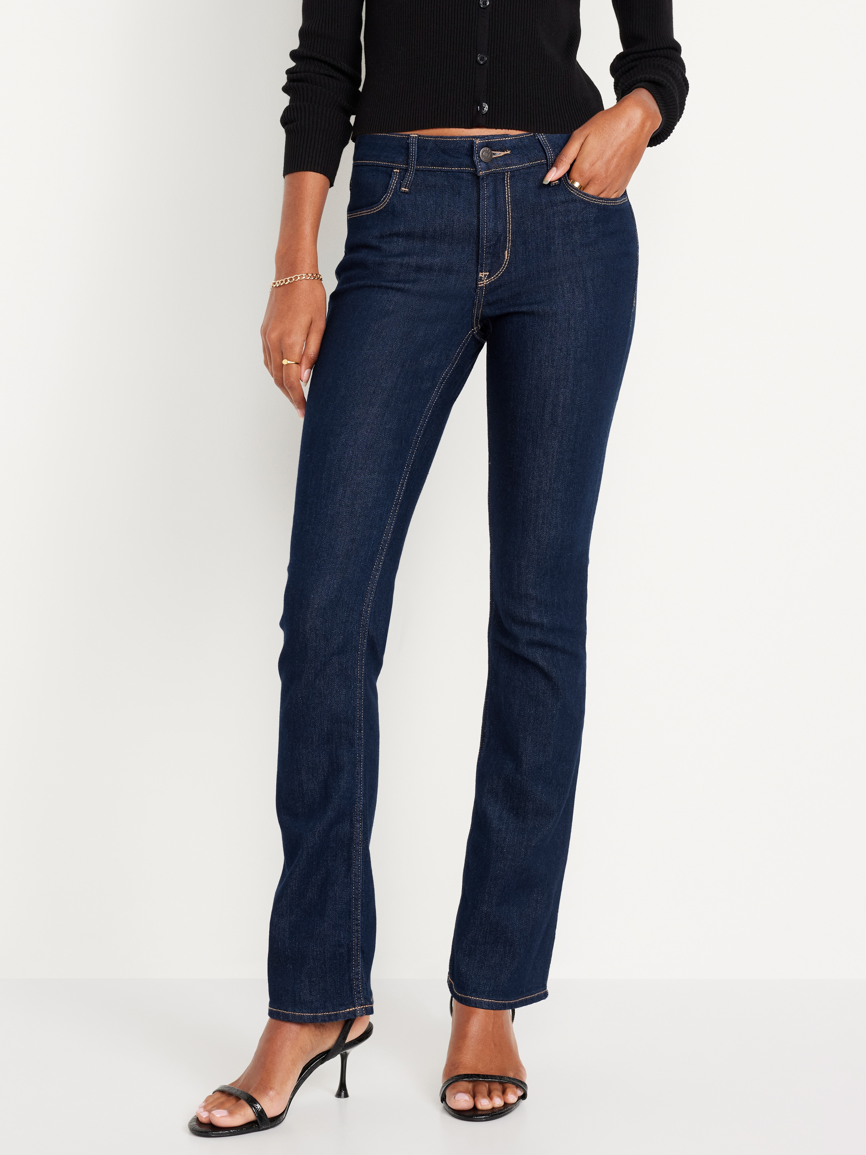 Mid-Rise Wow Boot-Cut Jeans - Dark Wash - 2