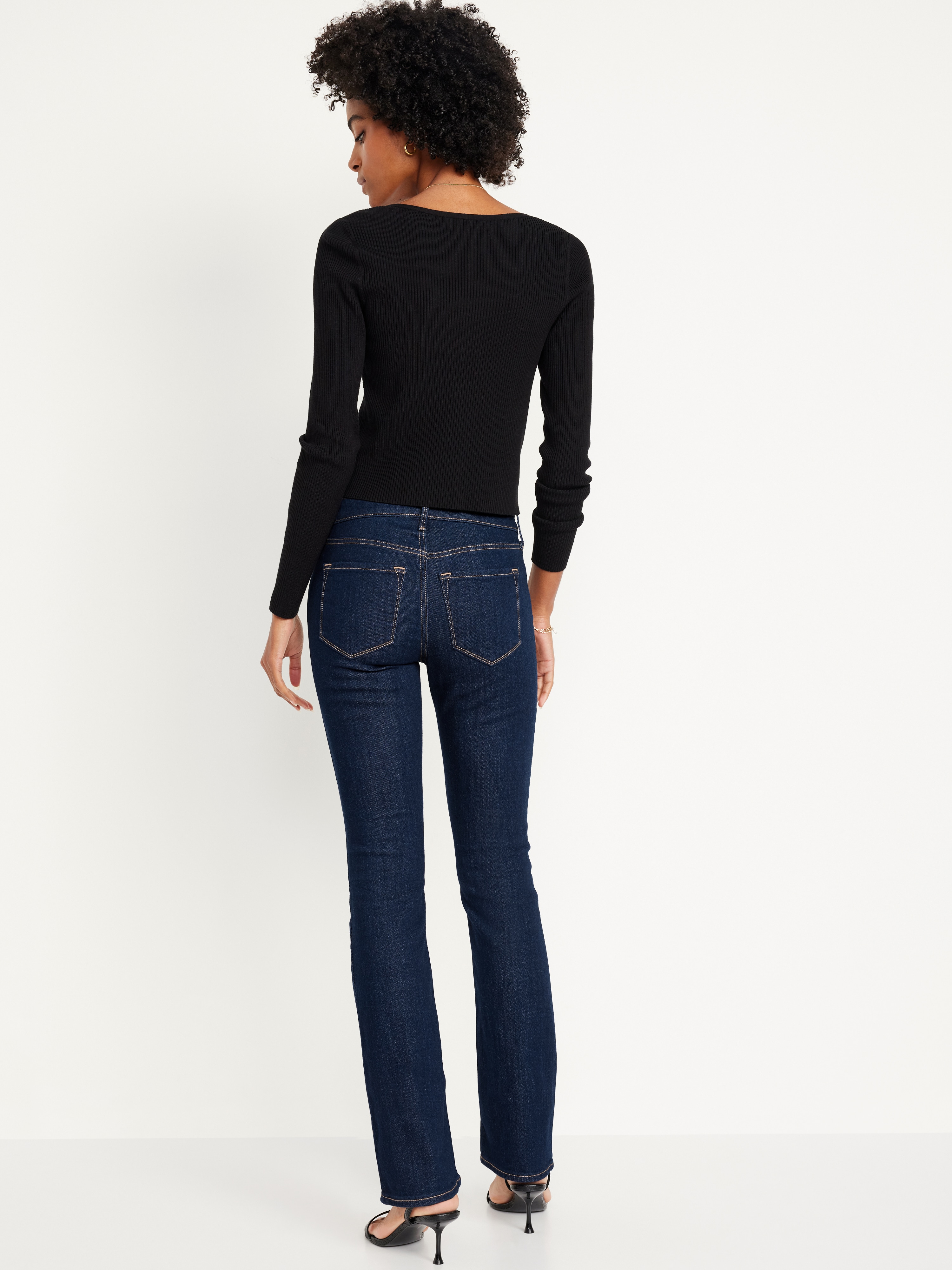 Mid-Rise Wow Boot-Cut Jeans - Dark Wash - 3