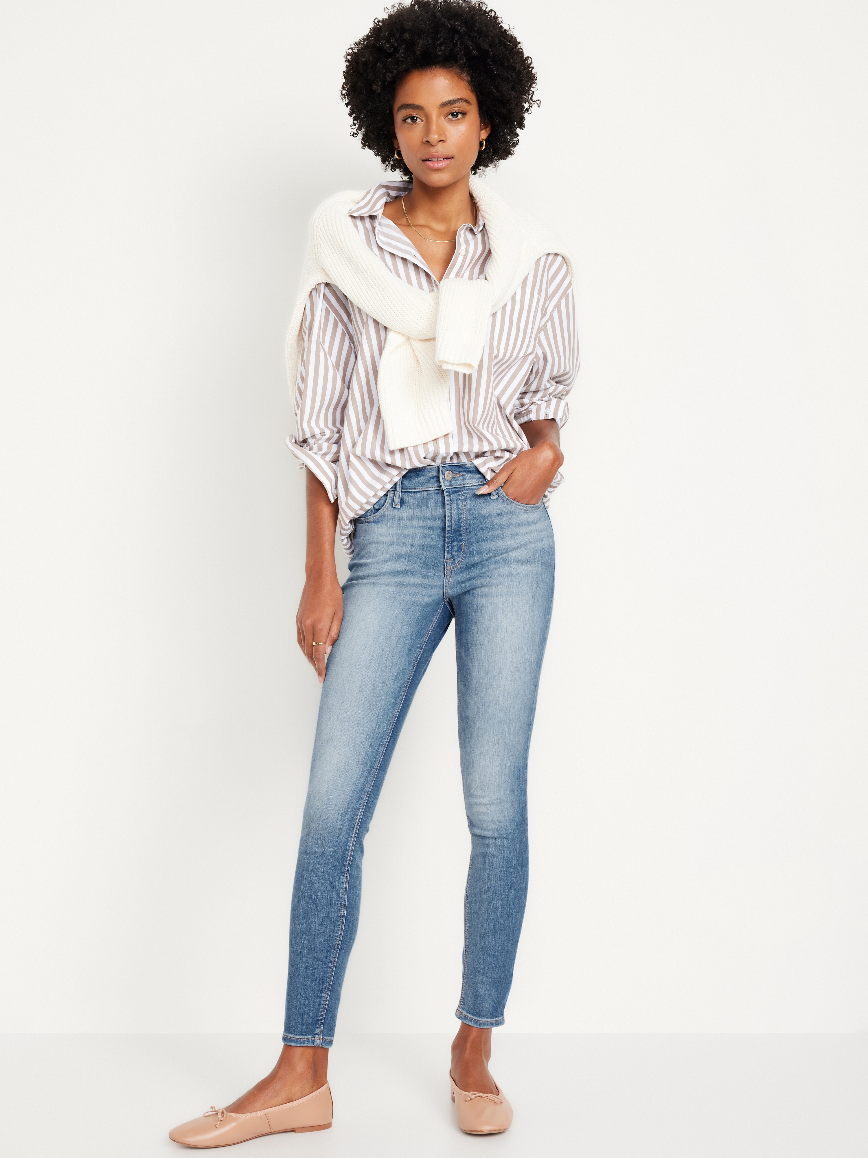 High-Waisted Rockstar Super-Skinny Jeans - Faded Medium Wash - 1