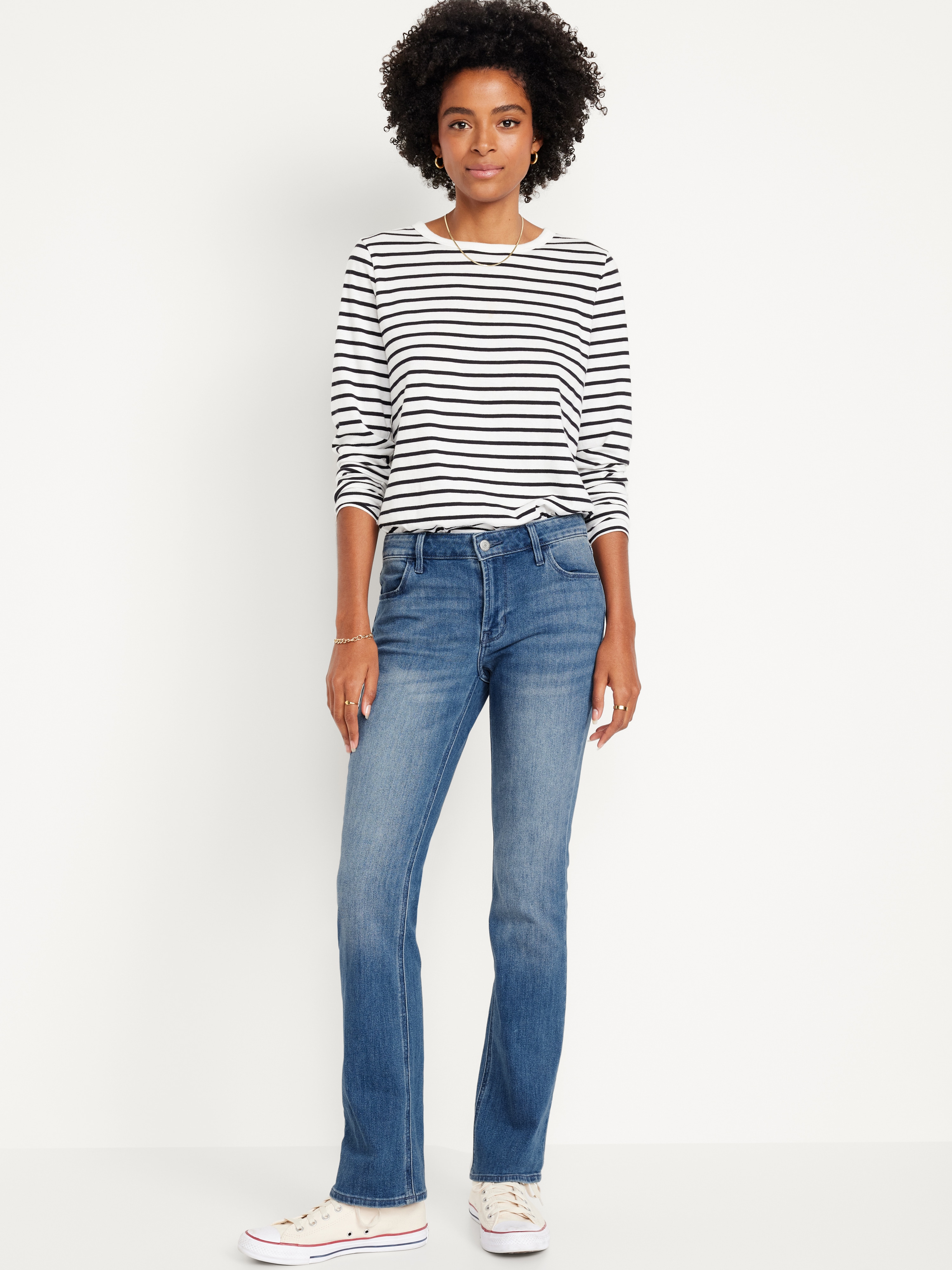 Mid-Rise Wow Boot-Cut Jeans - Medium Wash - 1