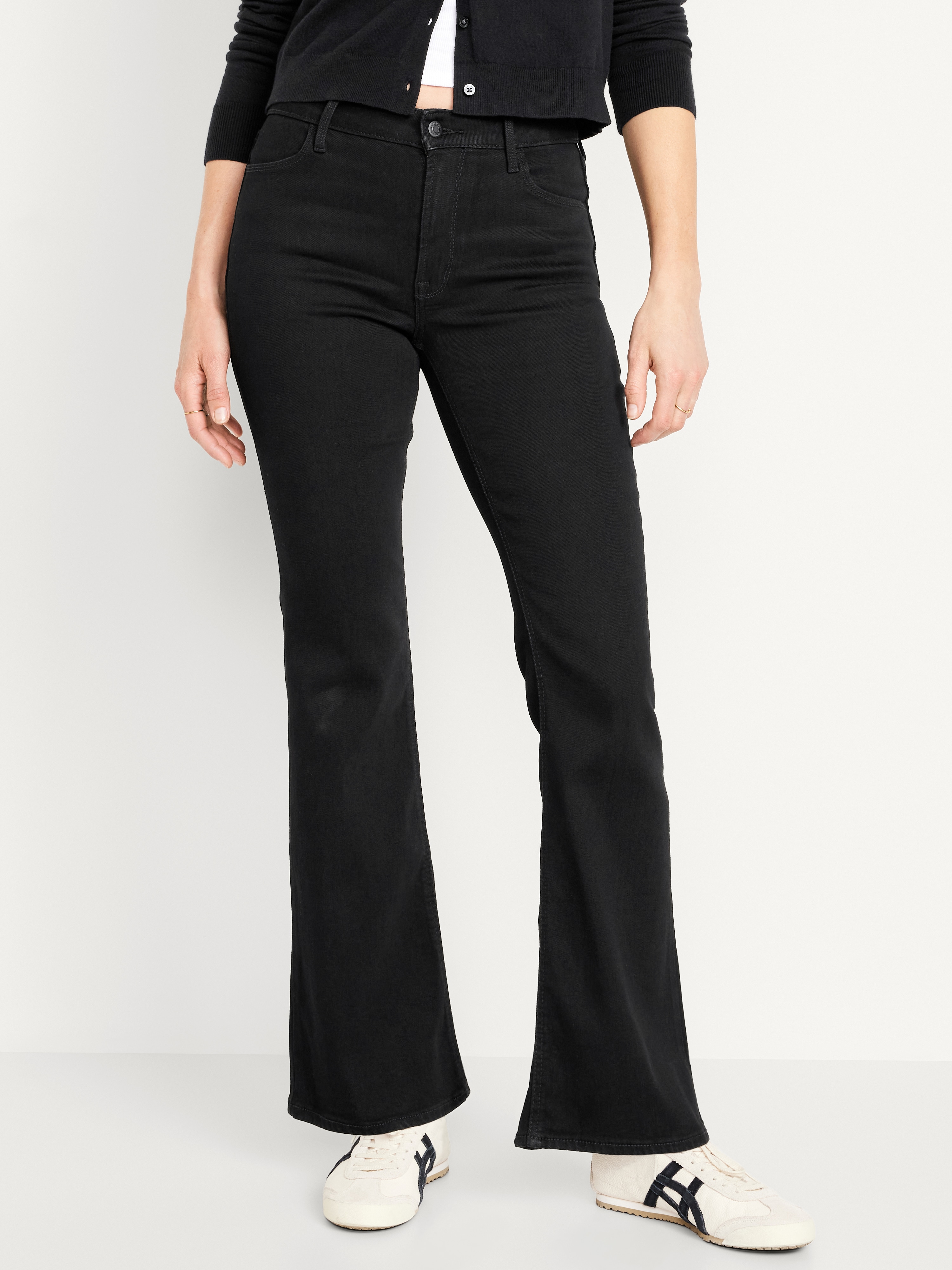 High-Waisted Wow Flare Jeans - Black Jack - 2