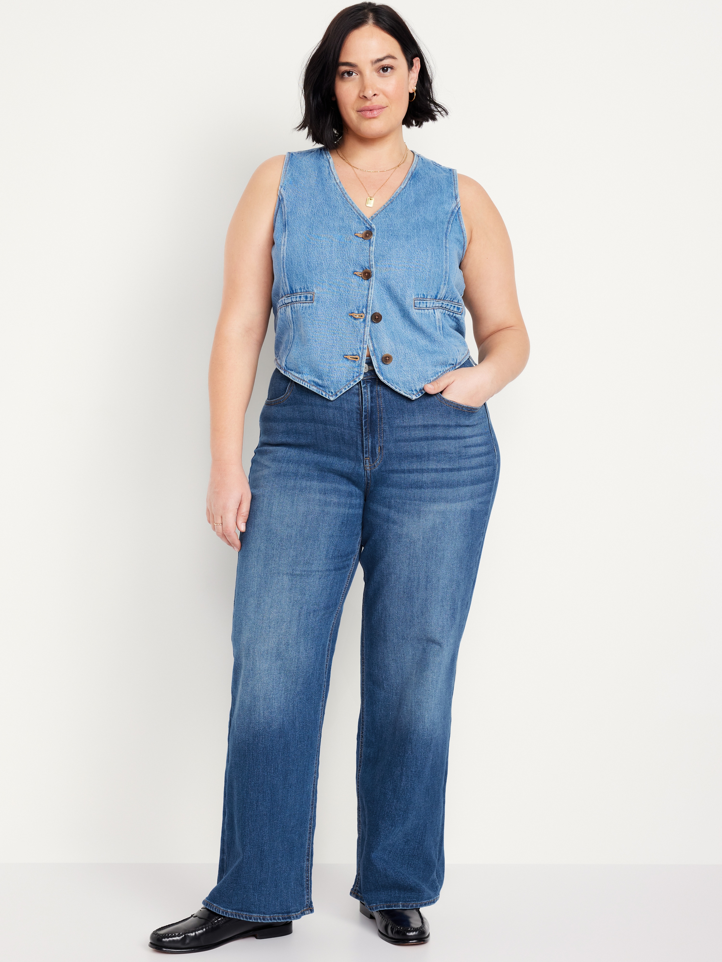 High-Waisted Wow Wide-Leg Jeans - Medium Wash - 6
