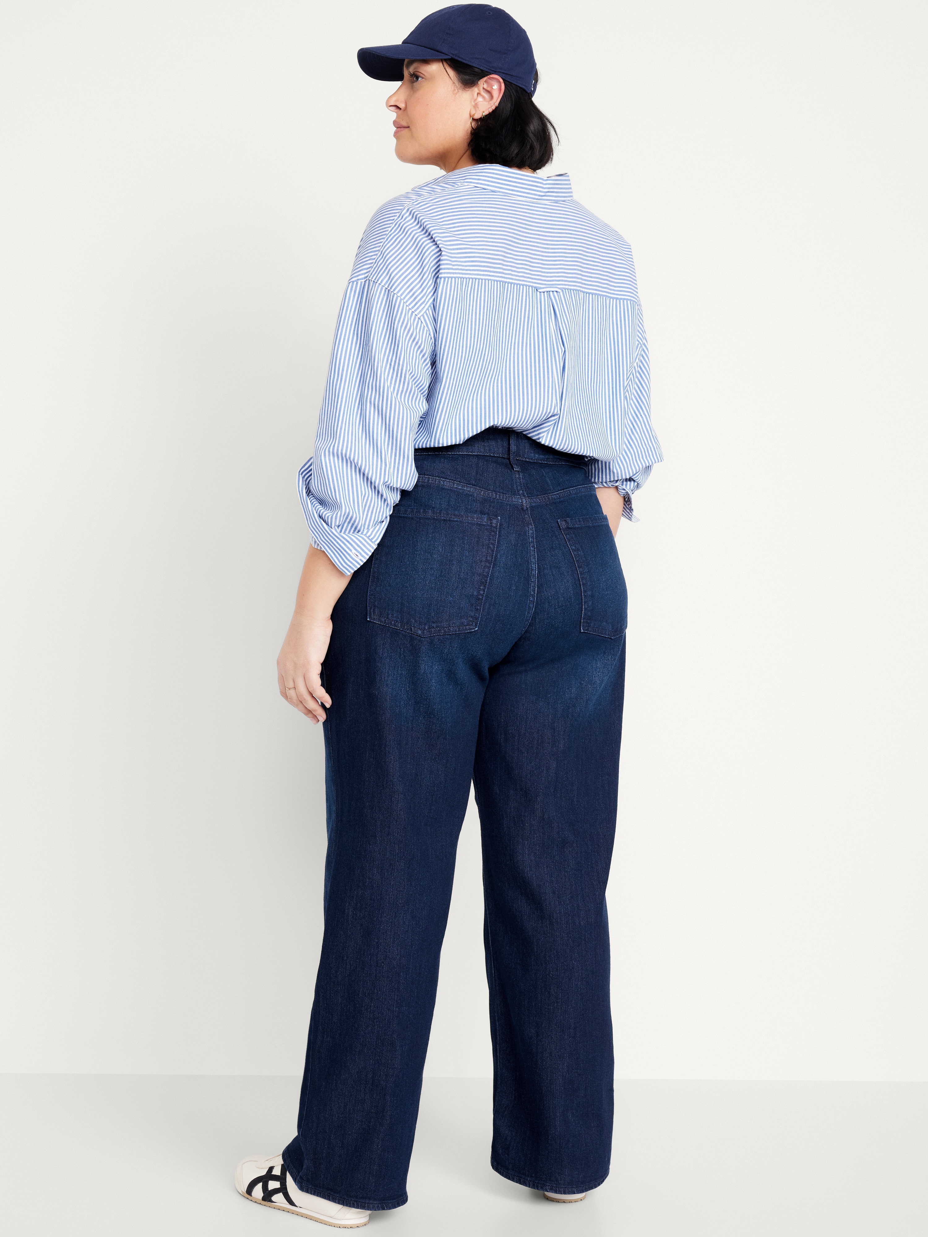 High-Waisted Wow Wide-Leg Jeans - Dark Wash - 7