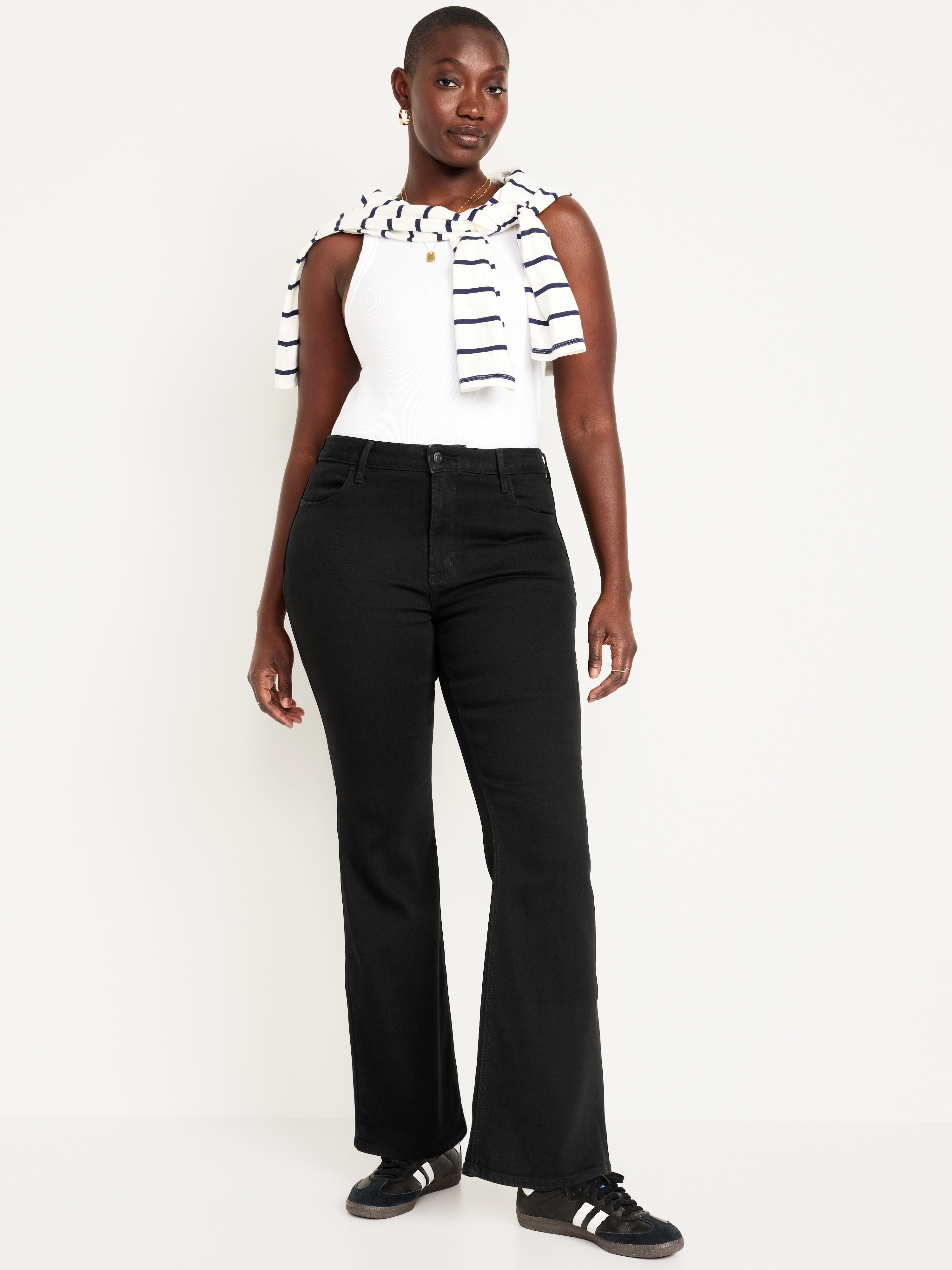 High-Waisted Wow Flare Jeans - Black Jack - 4