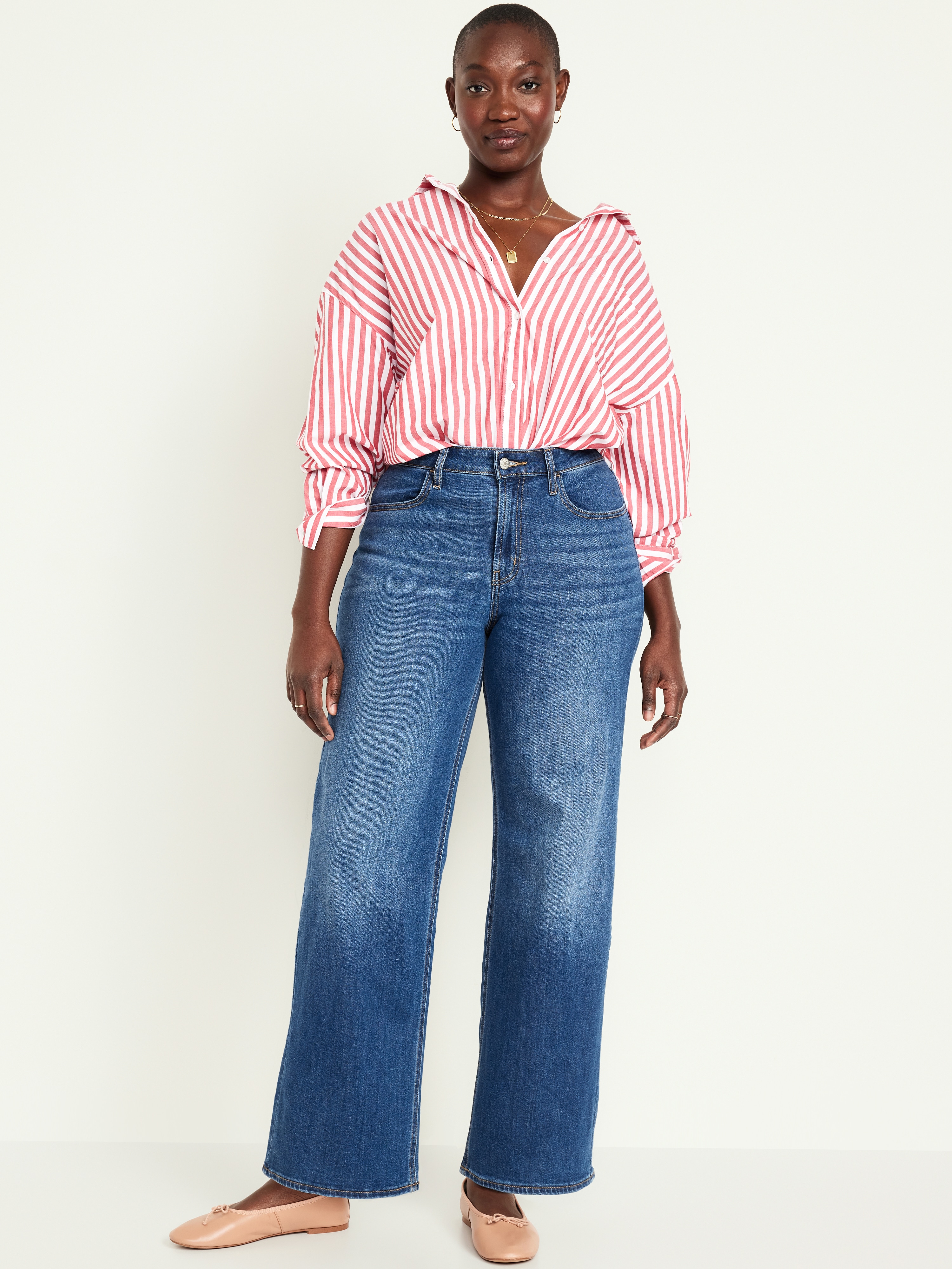High-Waisted Wow Wide-Leg Jeans - Medium Wash - 4