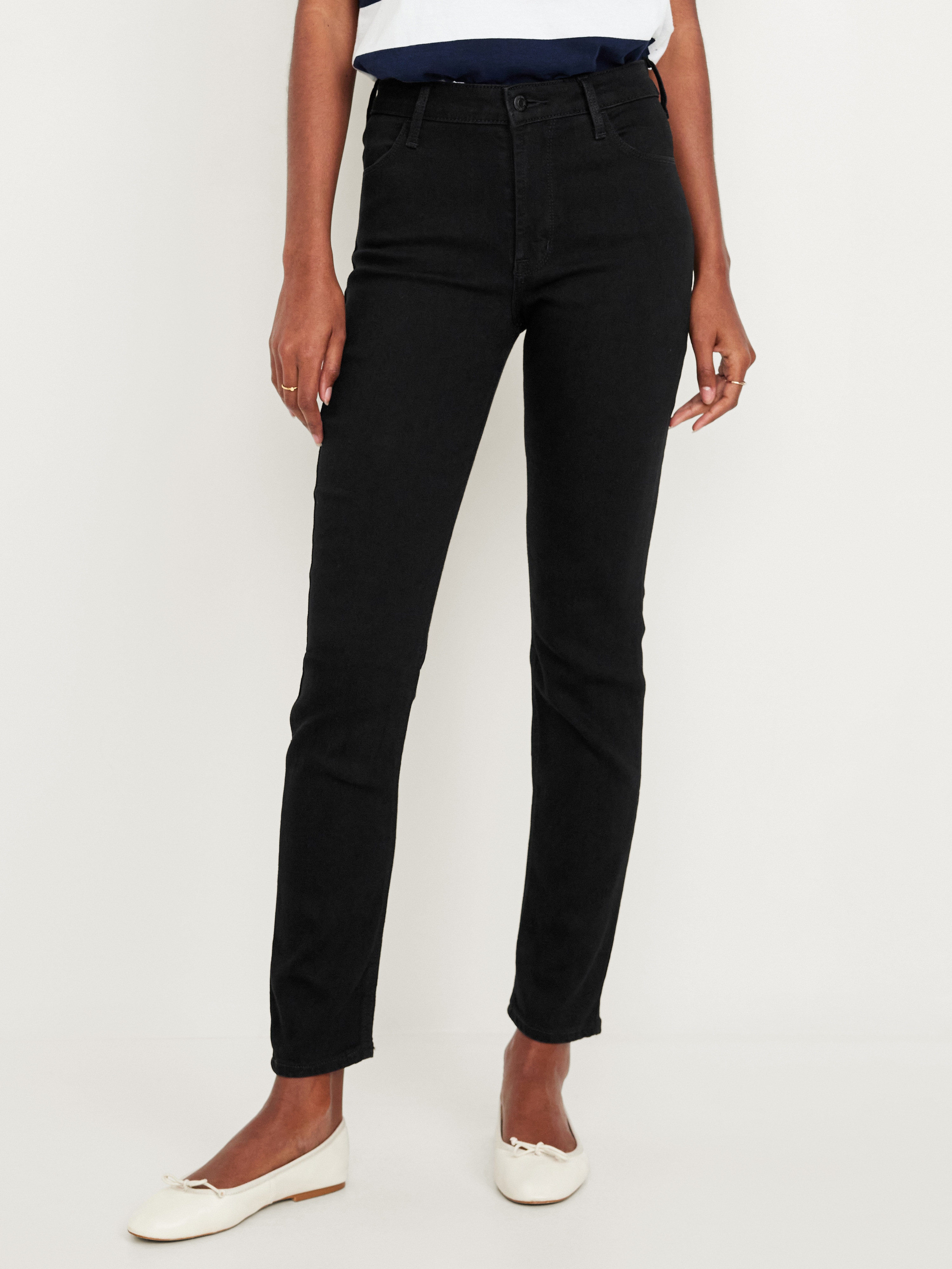 High-Waisted Wow Straight Ankle Jeans - Black Jack - 2