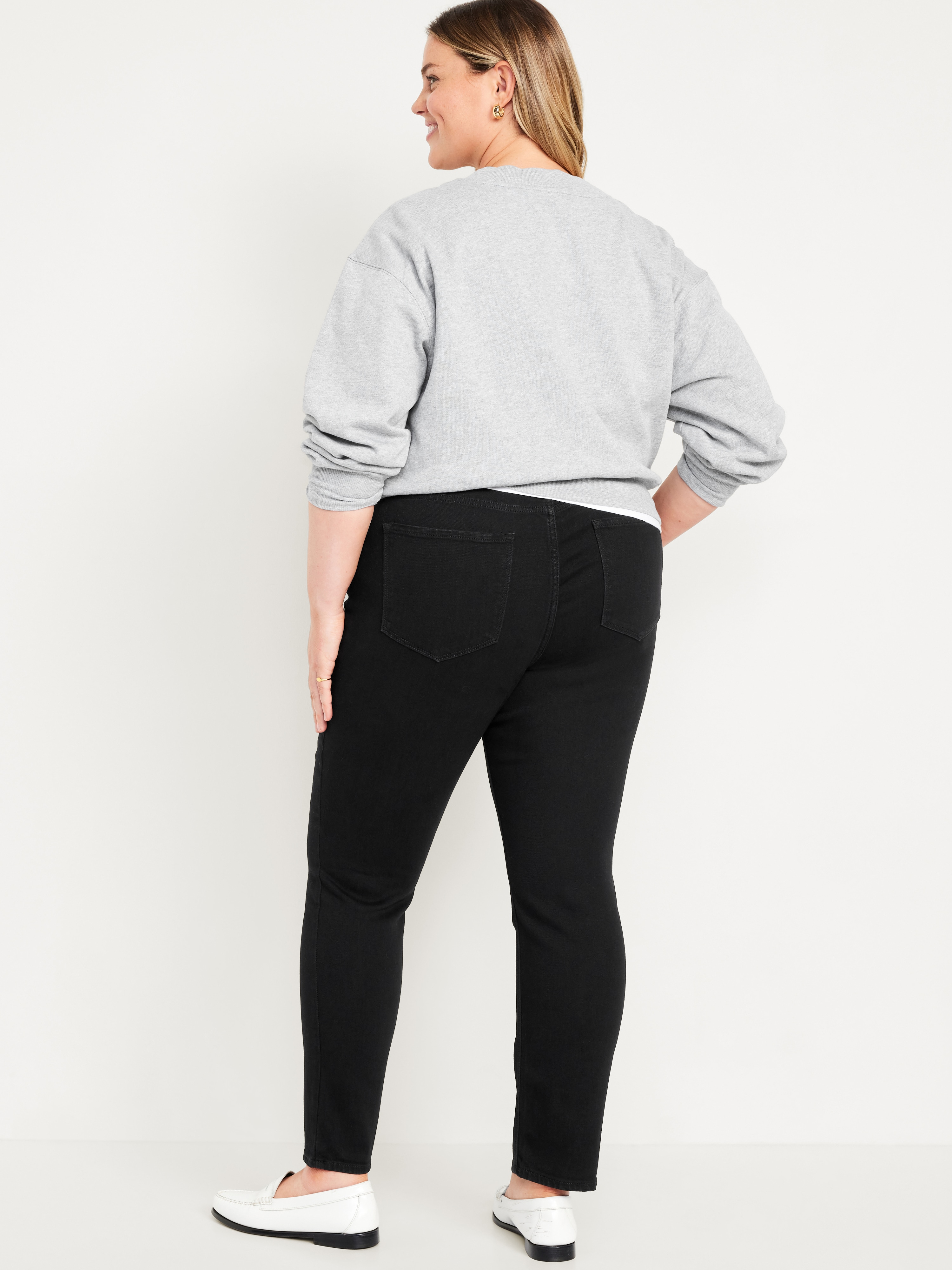 High-Waisted Wow Straight Ankle Jeans - Black Jack - 7