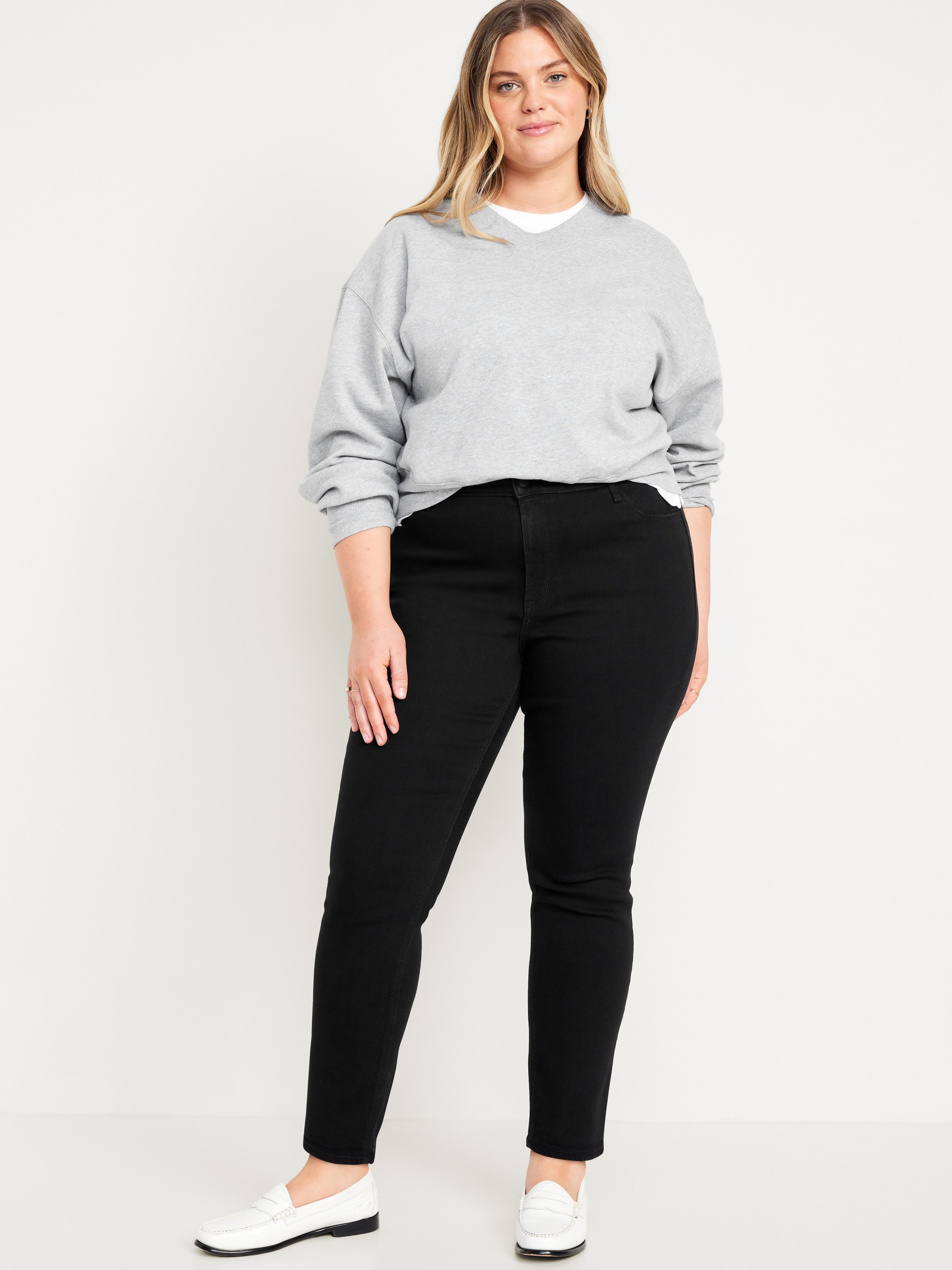 High-Waisted Wow Straight Ankle Jeans - Black Jack - 6