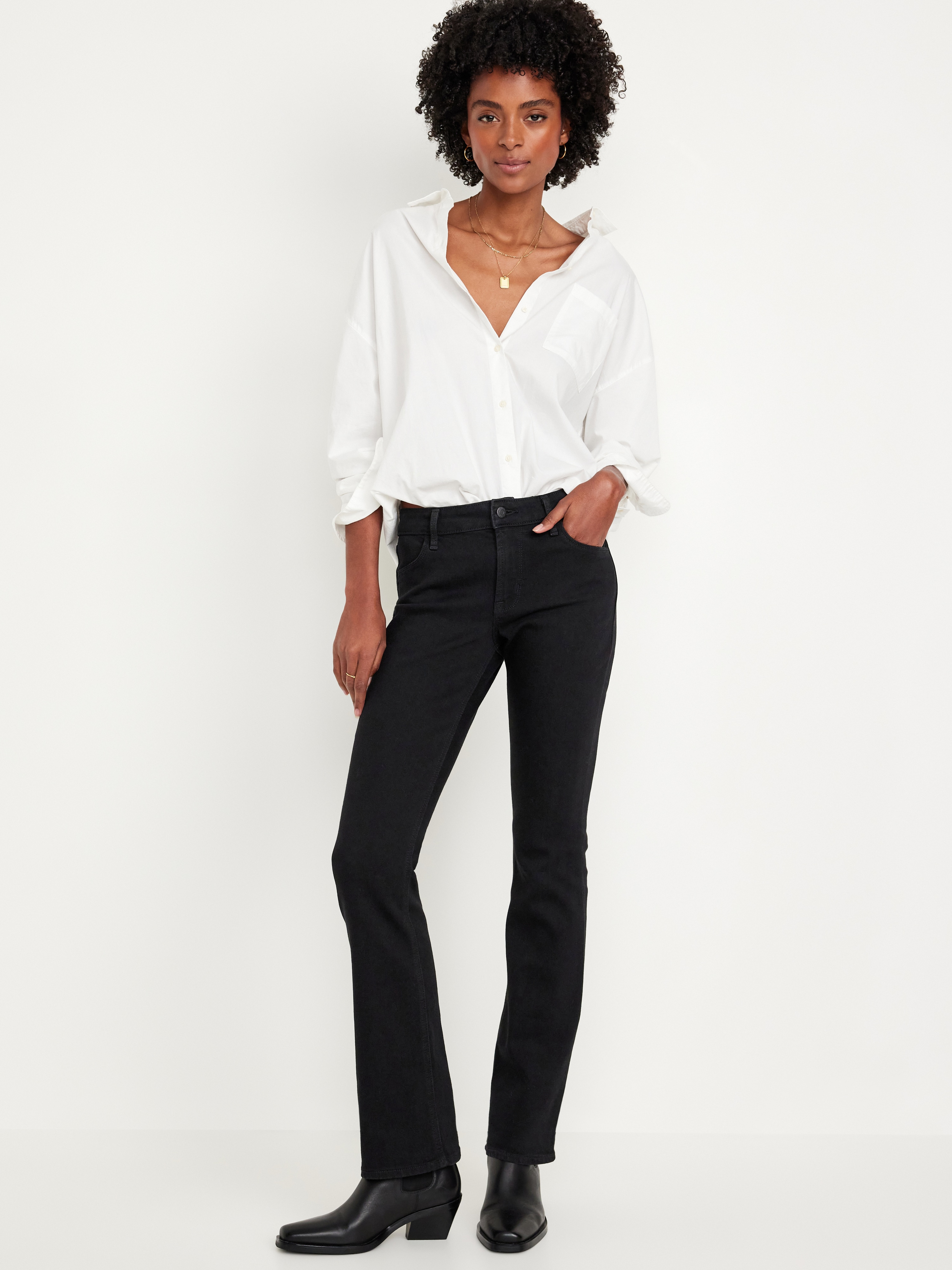 Mid-Rise Wow Boot-Cut Jeans - Black Jack - 1
