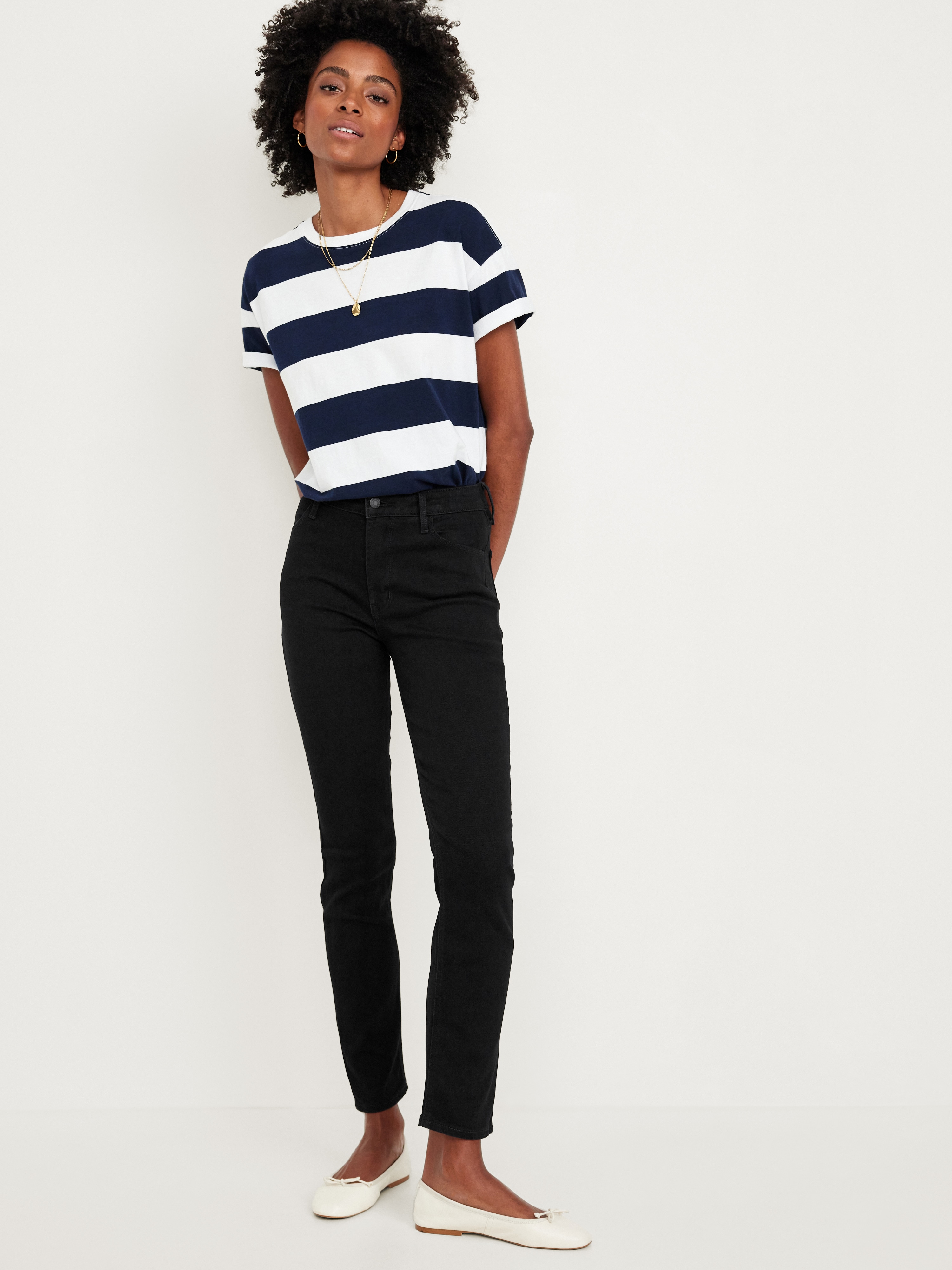 High-Waisted Wow Straight Ankle Jeans - Black Jack - 1