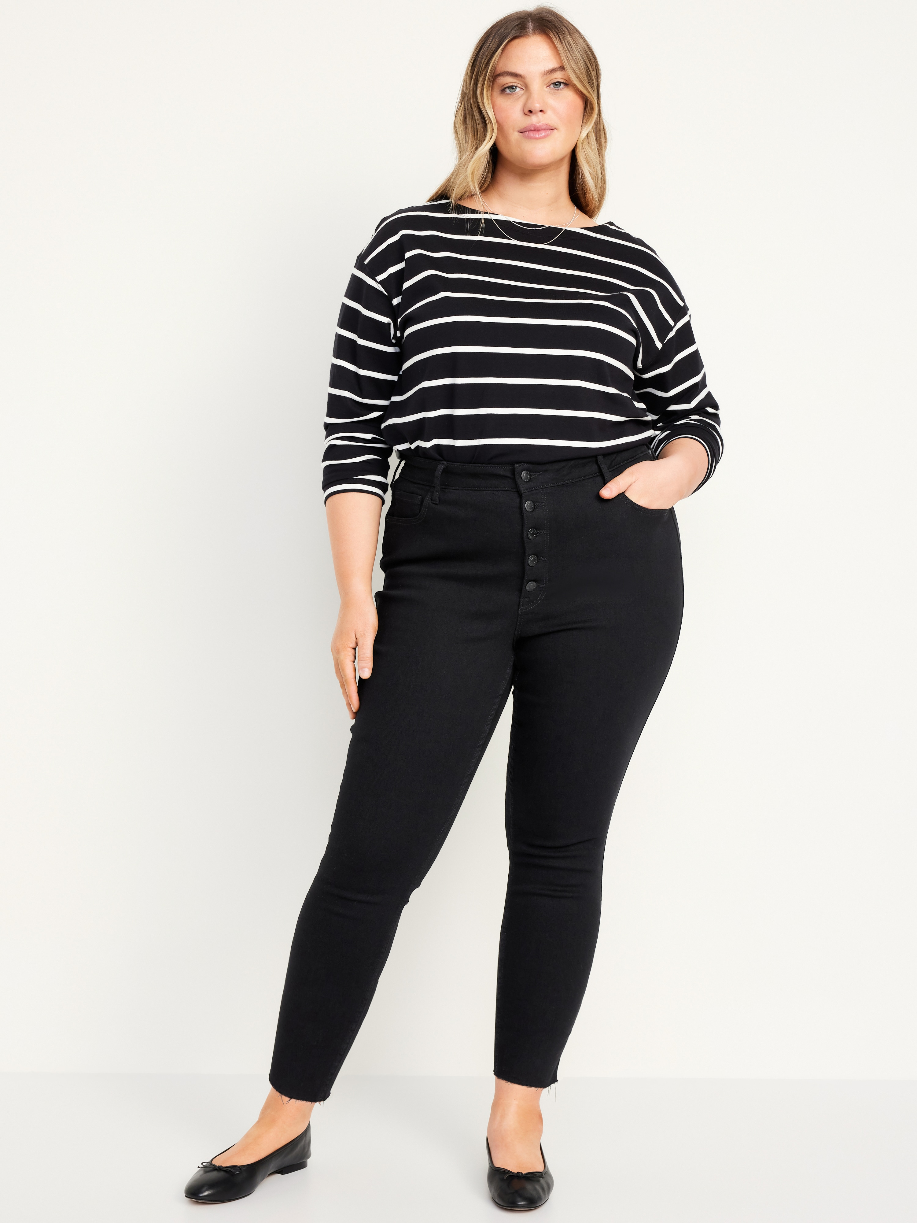 Extra High-Waisted Rockstar 360° Stretch Super-Skinny Jeans - Black Wash - 6