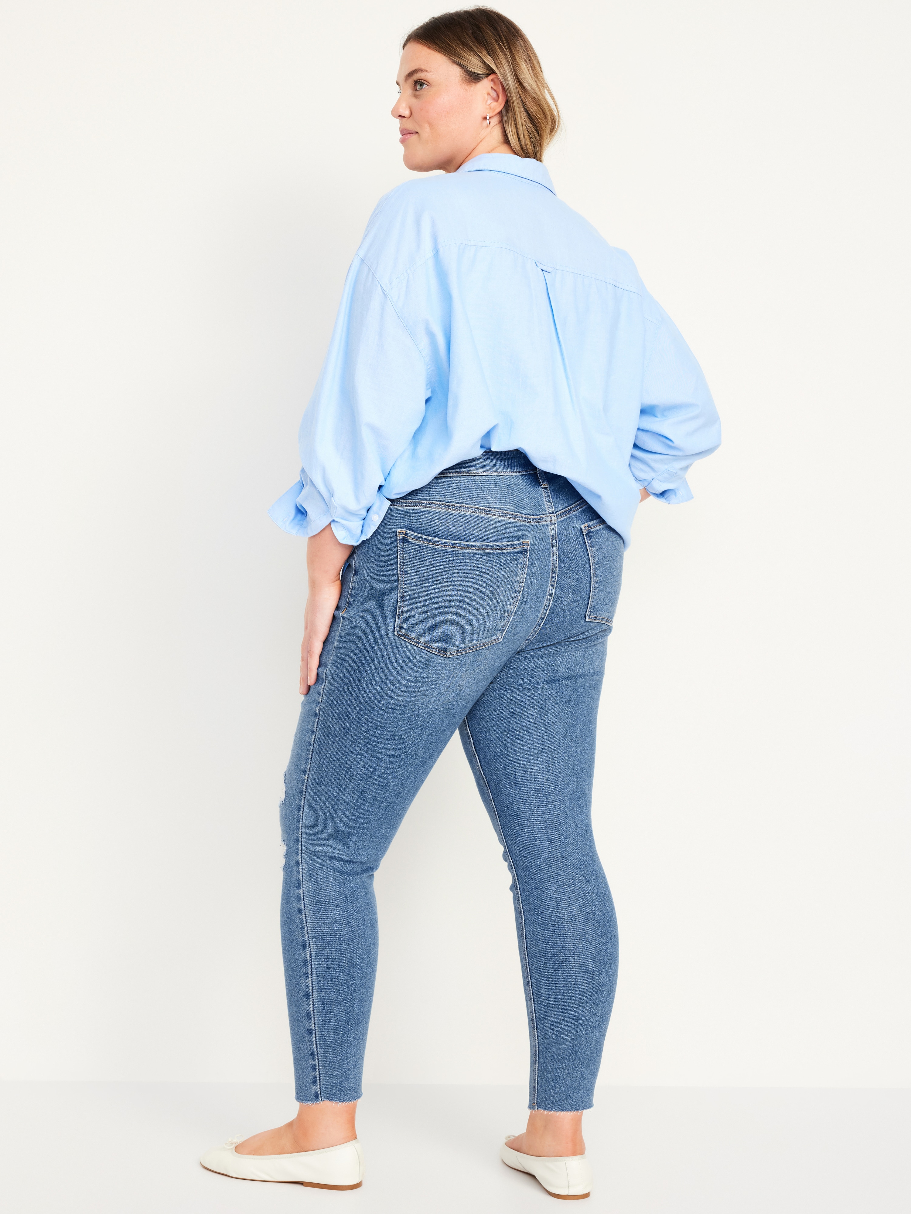 Mid-Rise Rockstar Super-Skinny Jeans - Ripped Medium Wash - 8