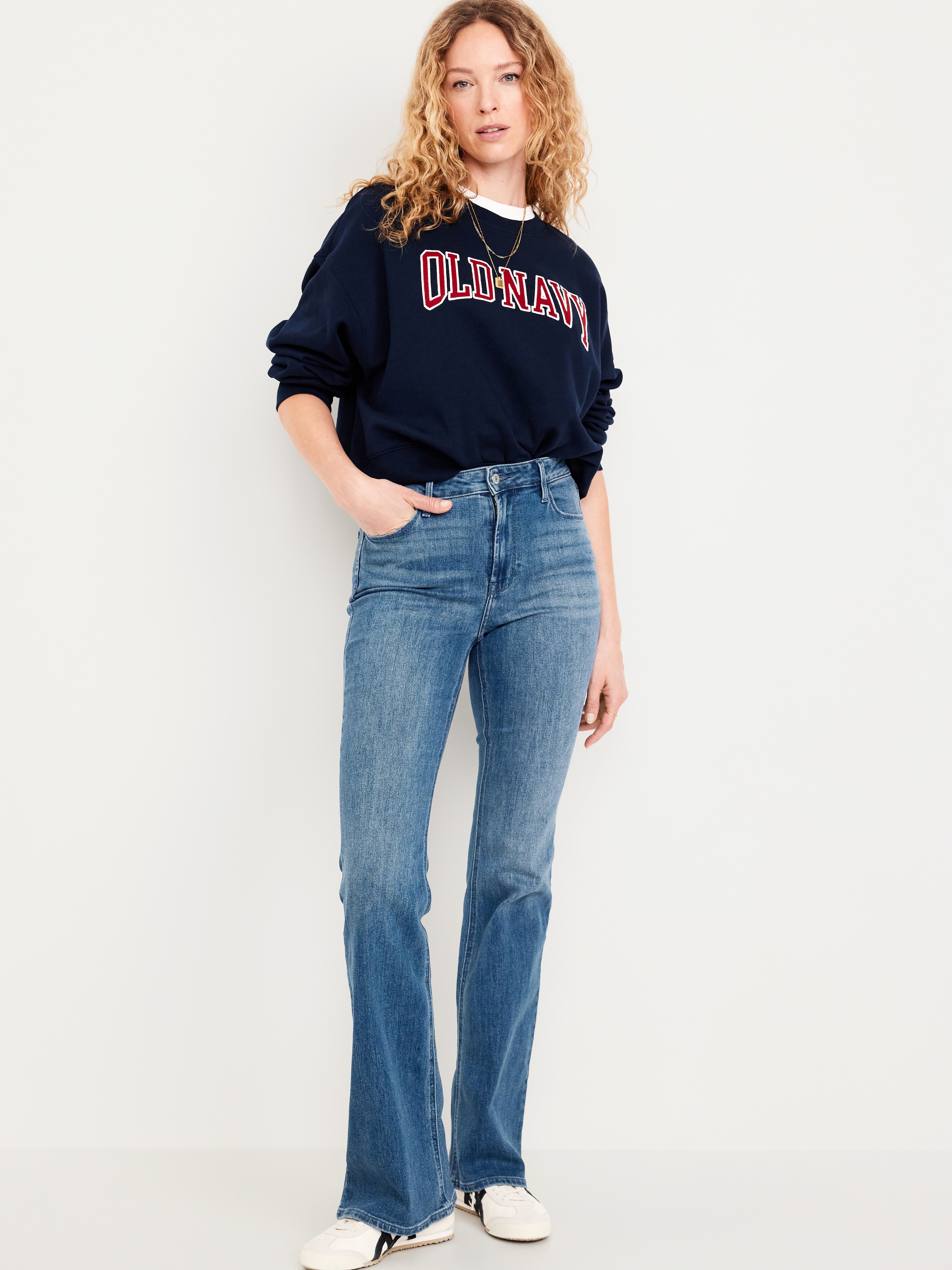 High-Waisted Wow Flare Jeans - Medium Wash - 1