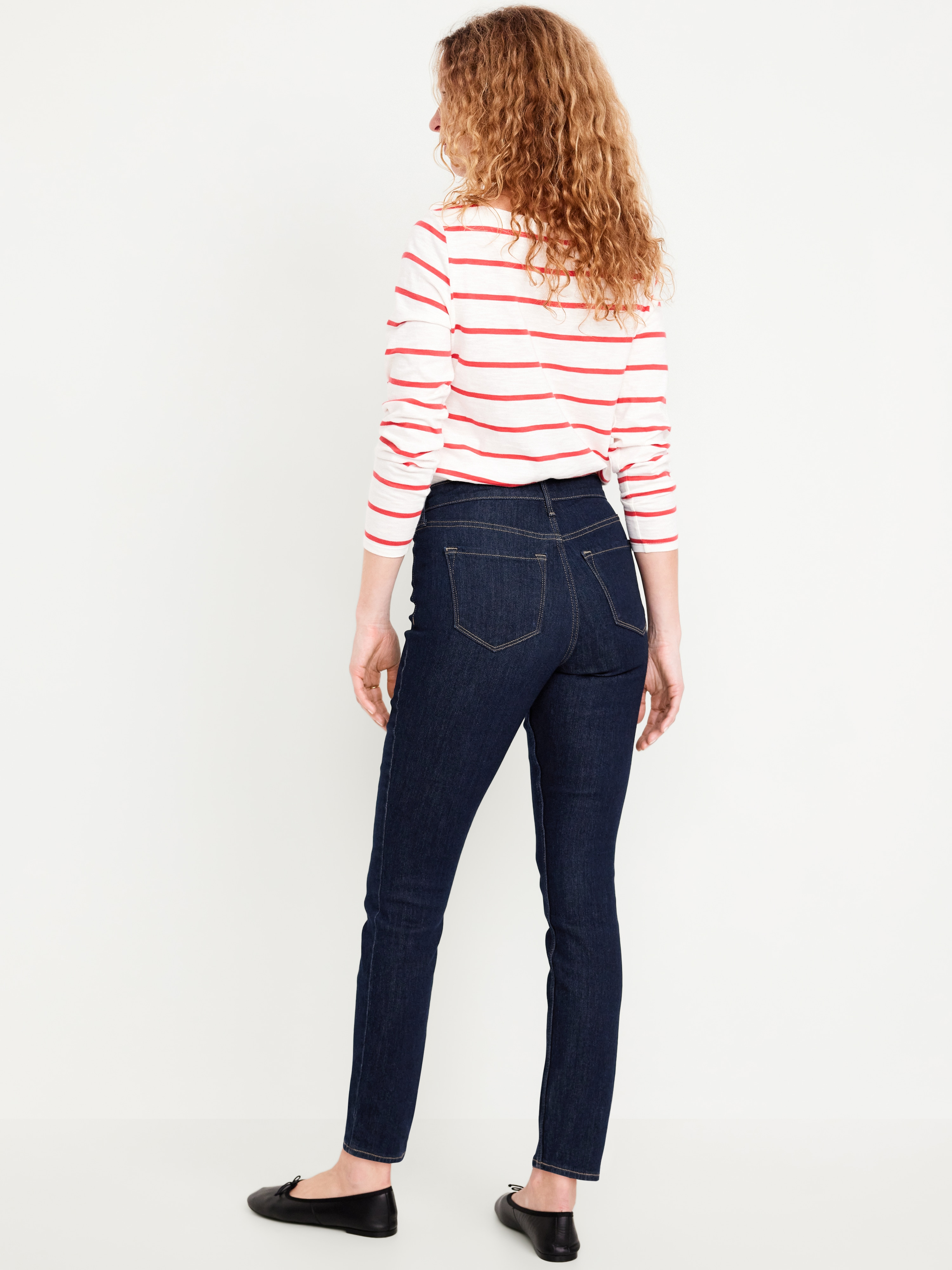 High-Waisted Wow Straight Ankle Jeans - Dark Wash - 3