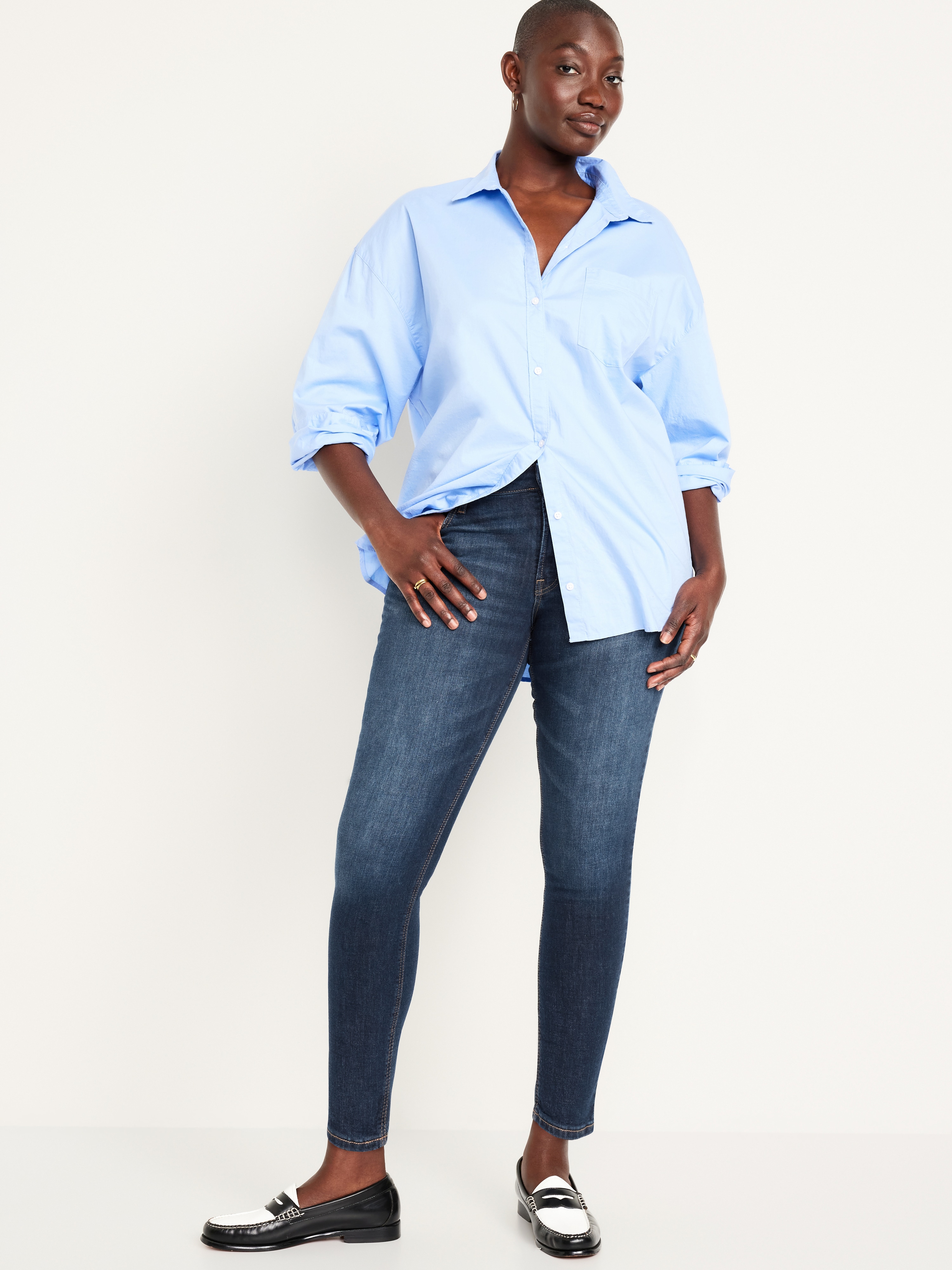 Mid-Rise Rockstar Super-Skinny Jeans - Dark Wash - 5