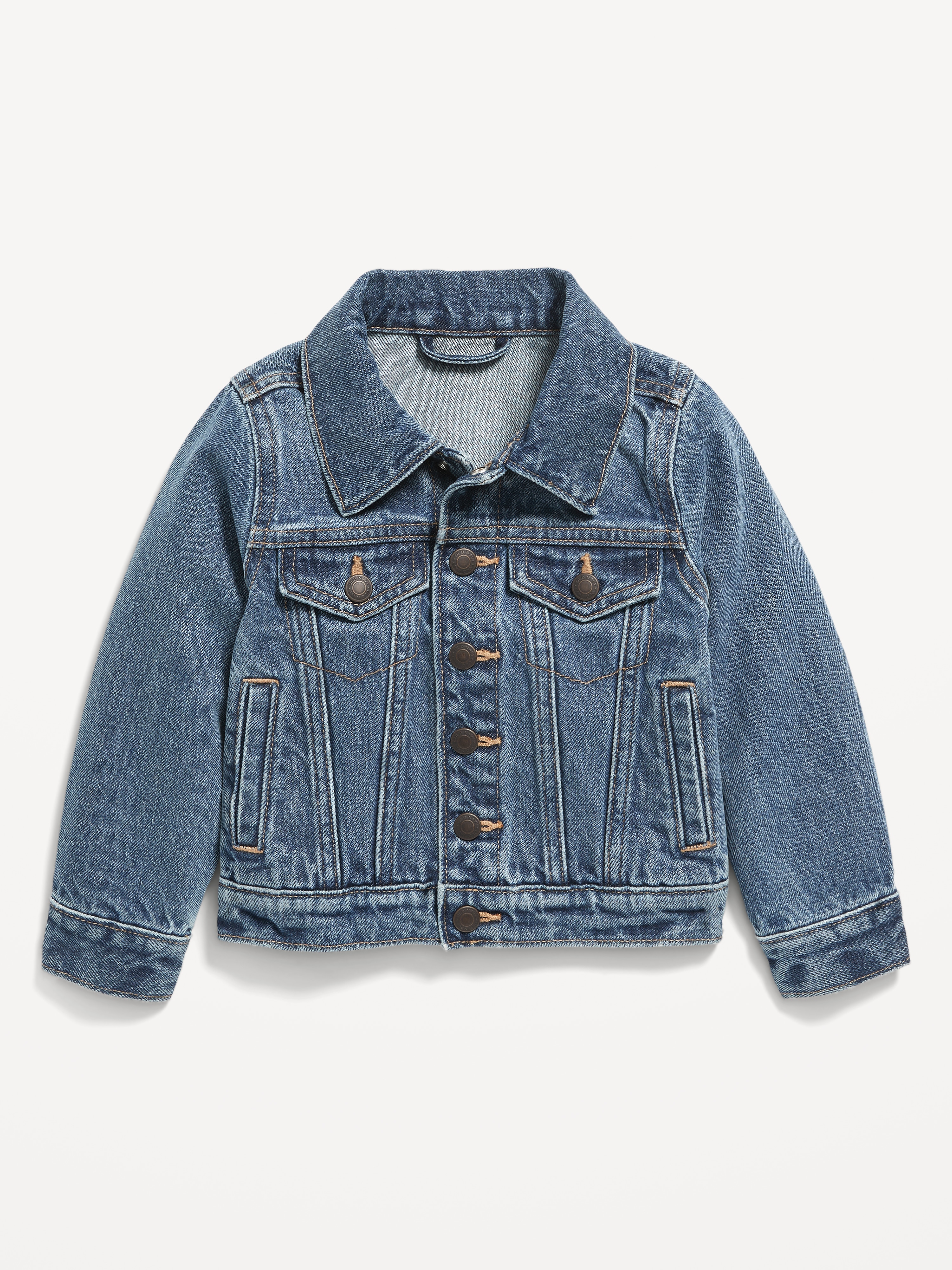Unisex Trucker Jean Jacket for Toddler - Medium Wash - 1