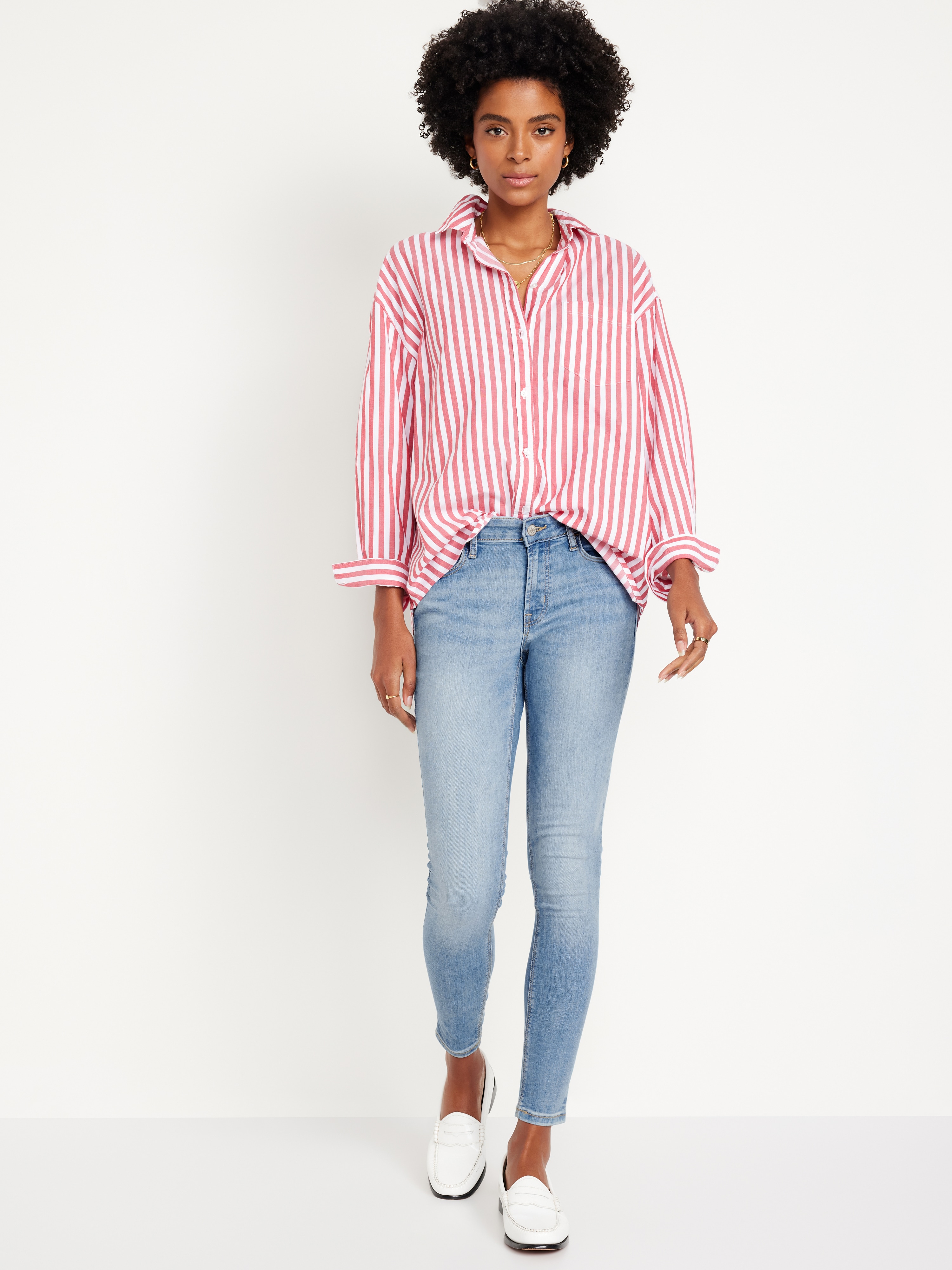Mid-Rise Rockstar Super-Skinny Jeans - Faded Light Wash - 1