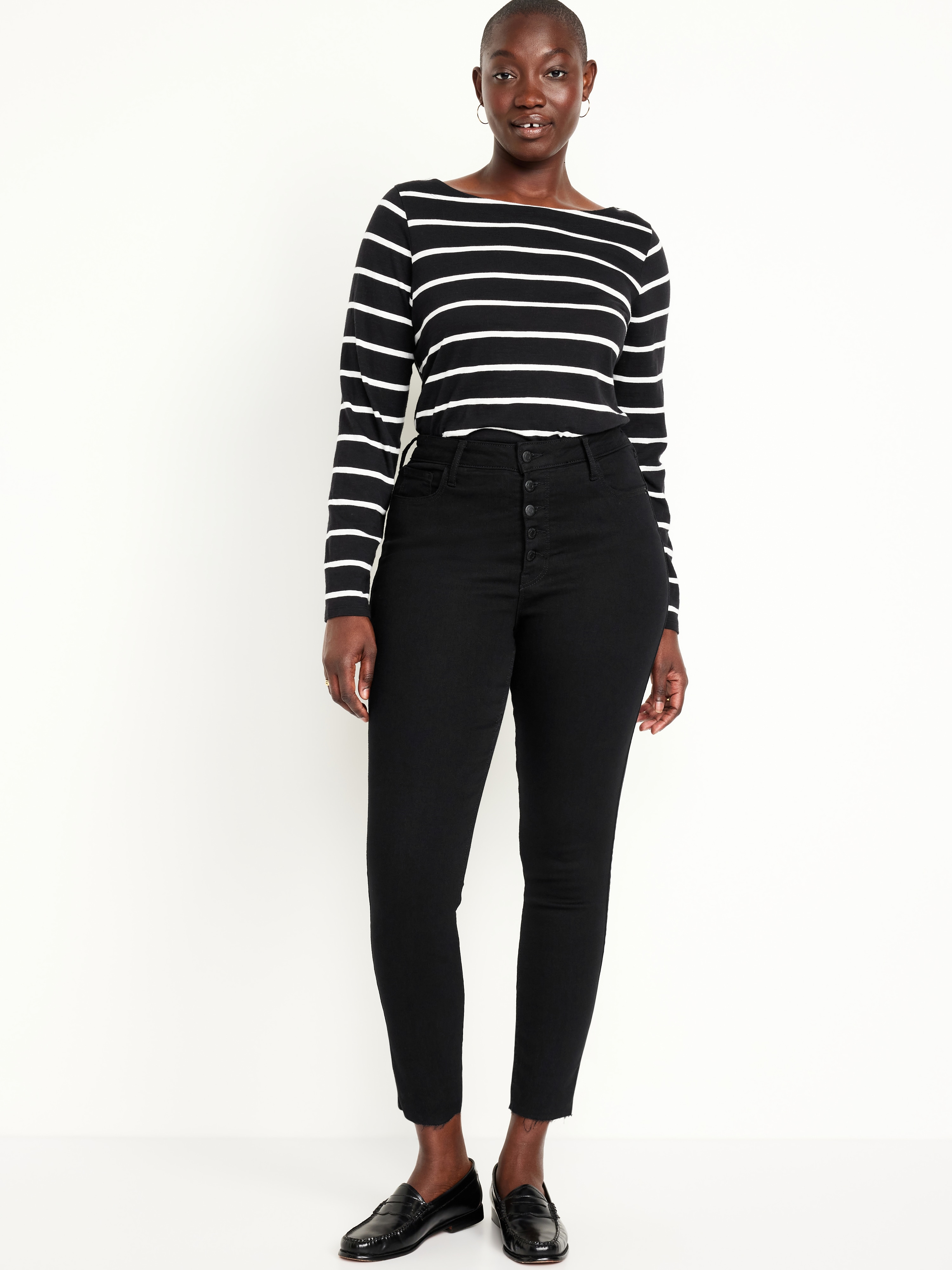 Extra High-Waisted Rockstar 360° Stretch Super-Skinny Jeans - Black Wash - 4