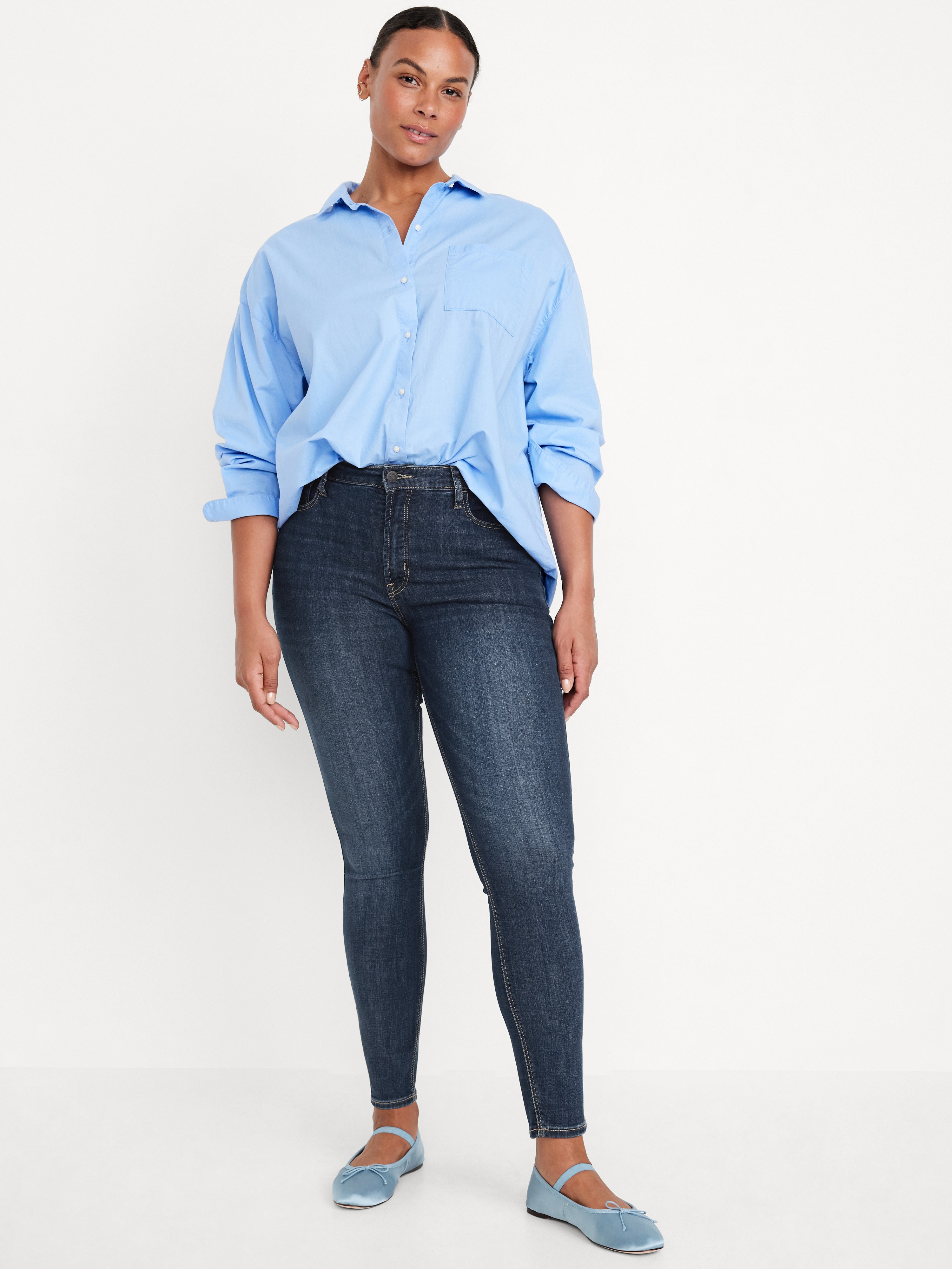 High-Waisted Rockstar Super-Skinny Jeans - Dark Wash - 5