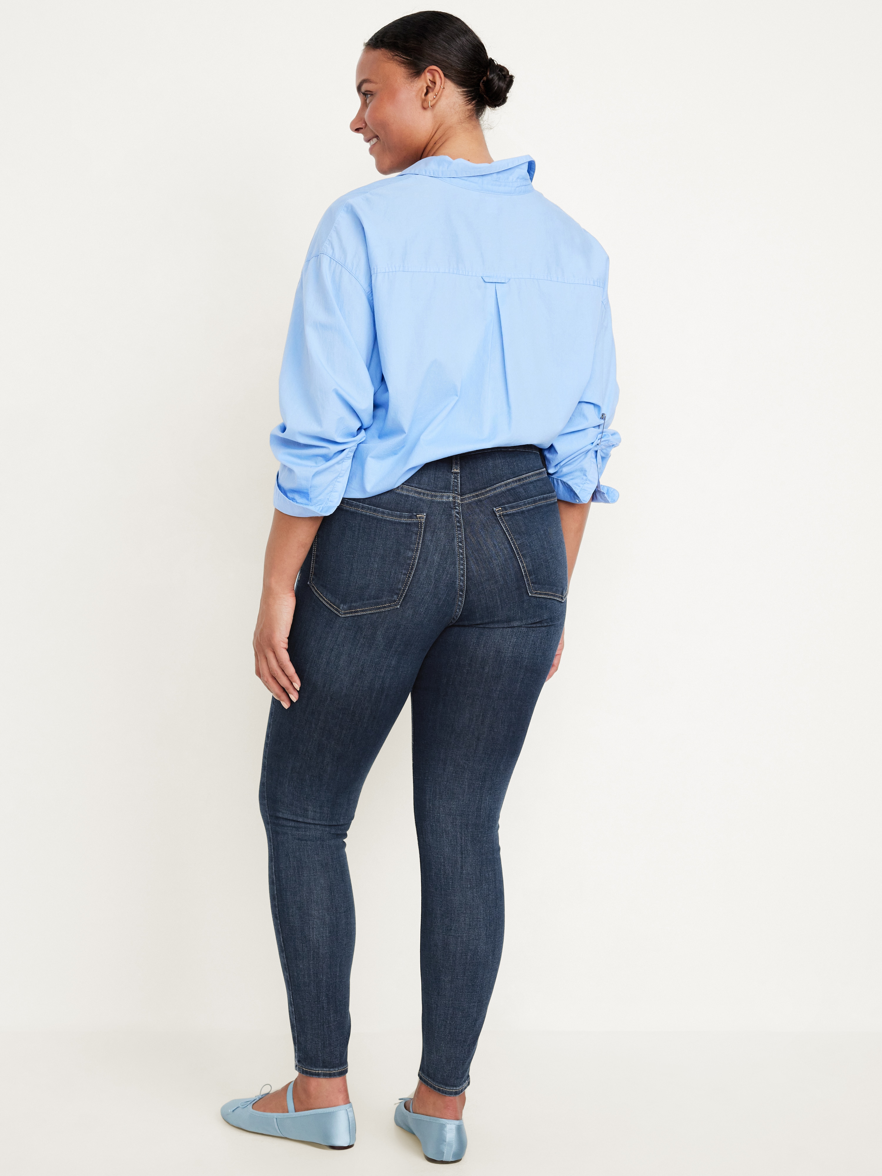 High-Waisted Rockstar Super-Skinny Jeans - Dark Wash - 6