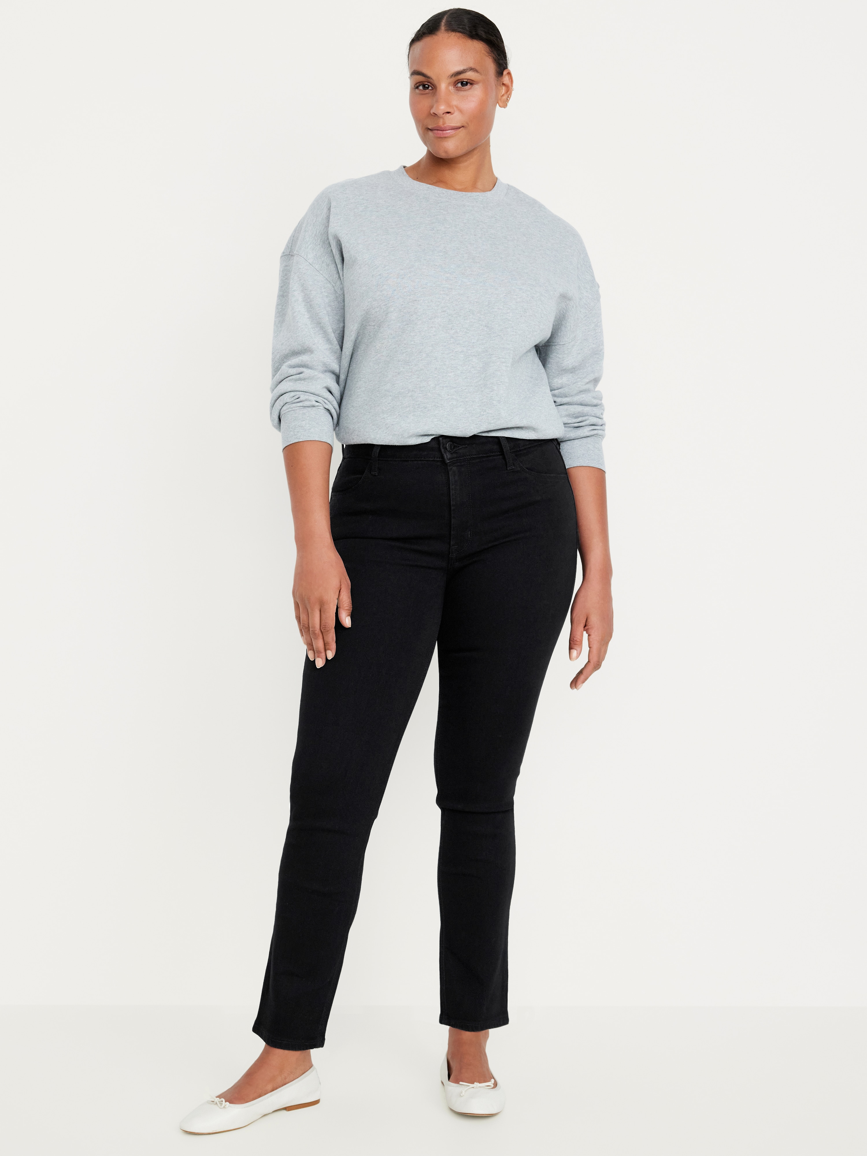 High-Waisted Wow Straight Ankle Jeans - Black Jack - 4