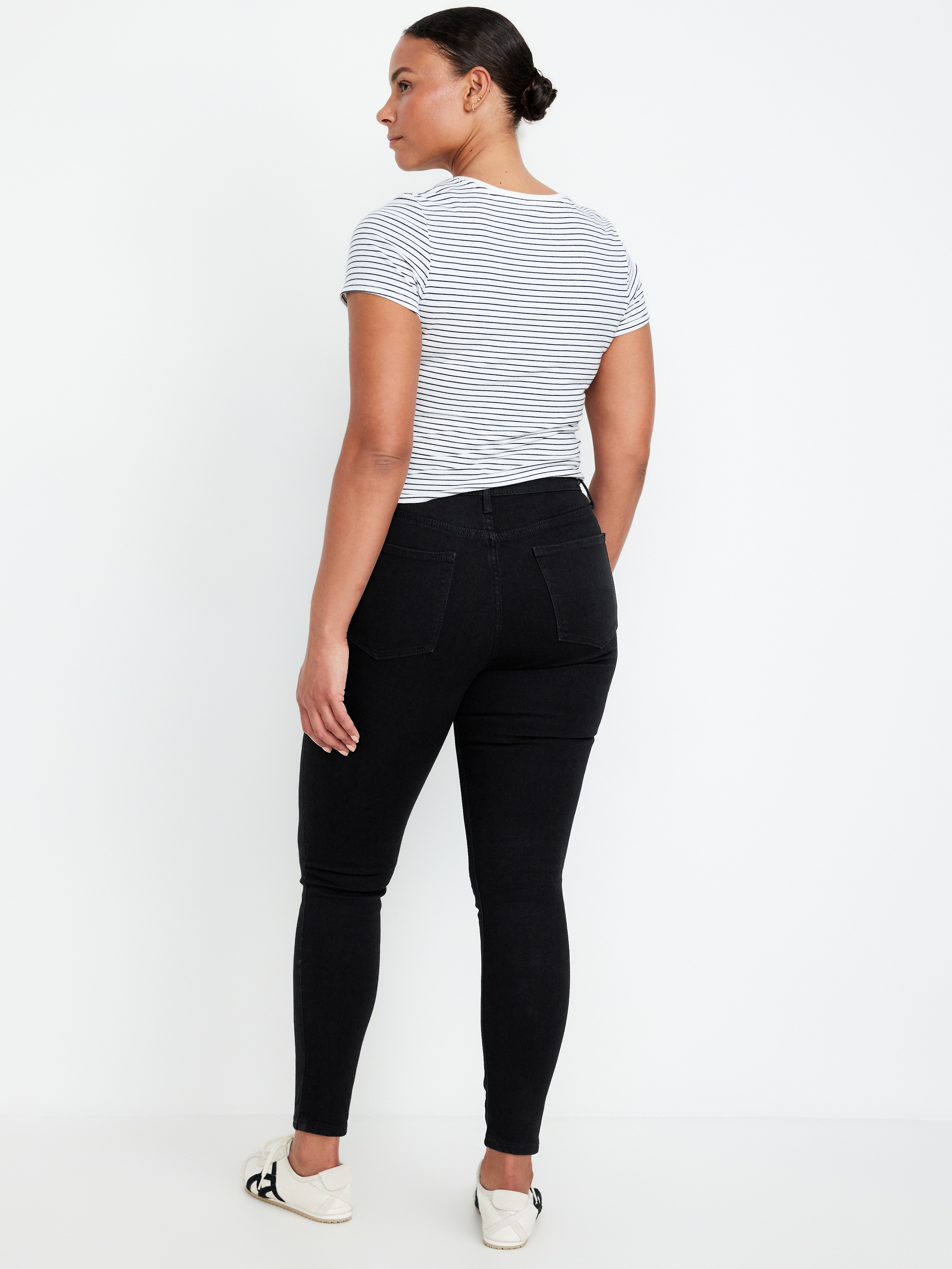 High-Waisted Wow Super-Skinny Jeans - Black Wash - 5