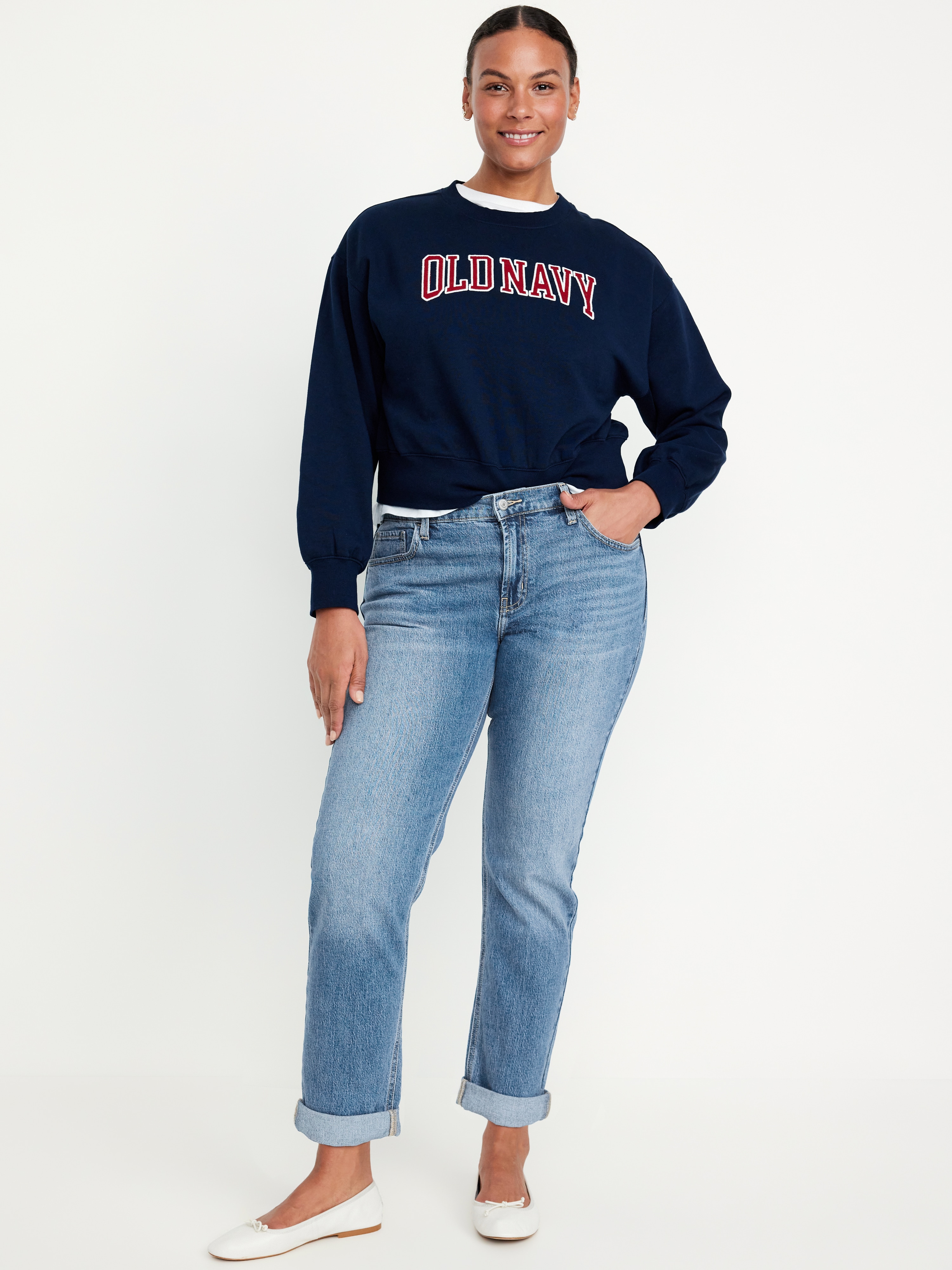 Mid-Rise Wow Boyfriend Straight Jeans - Medium Wash - 5