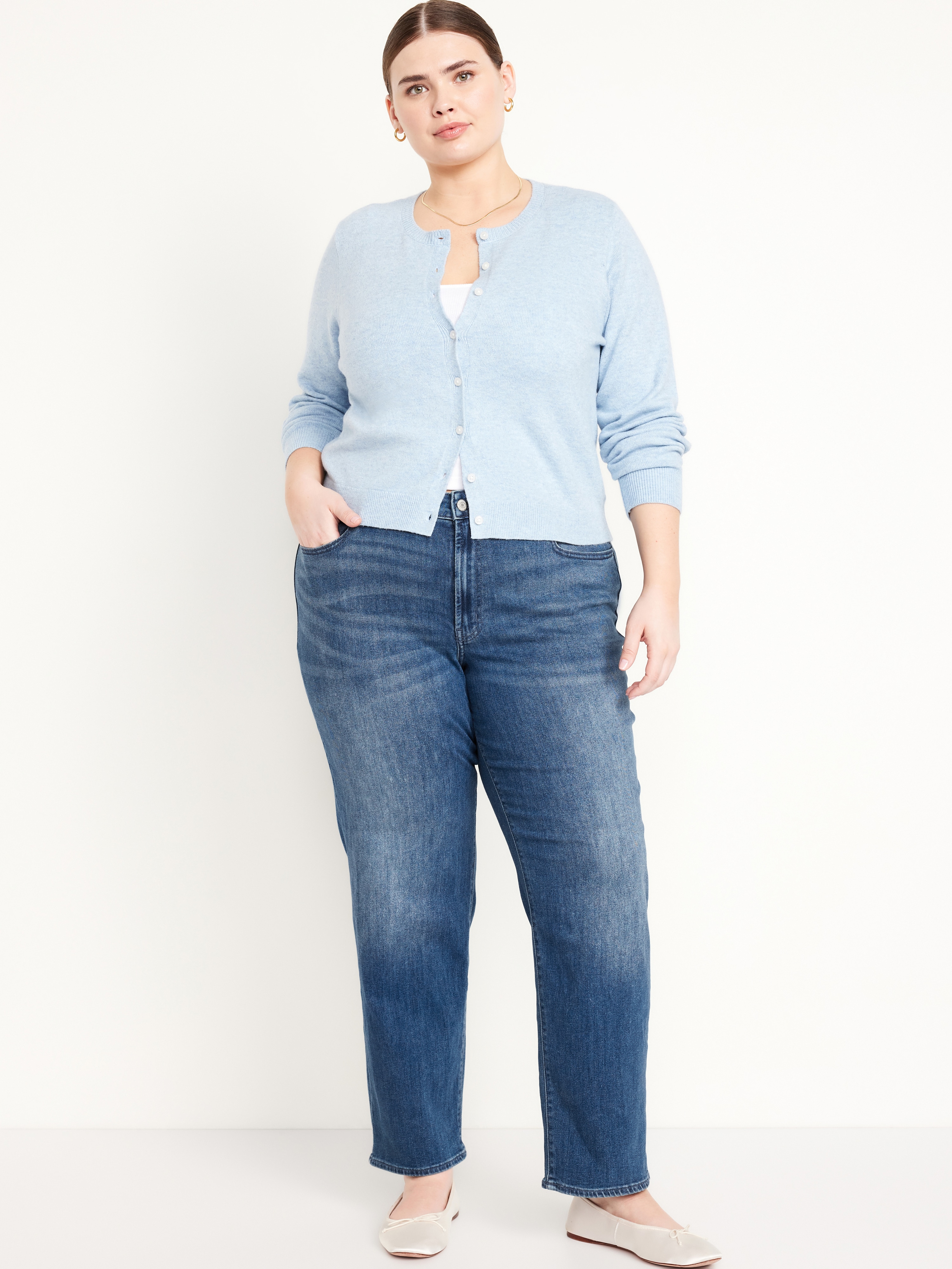High-Waisted Wow Loose Jeans - Medium Wash - 6