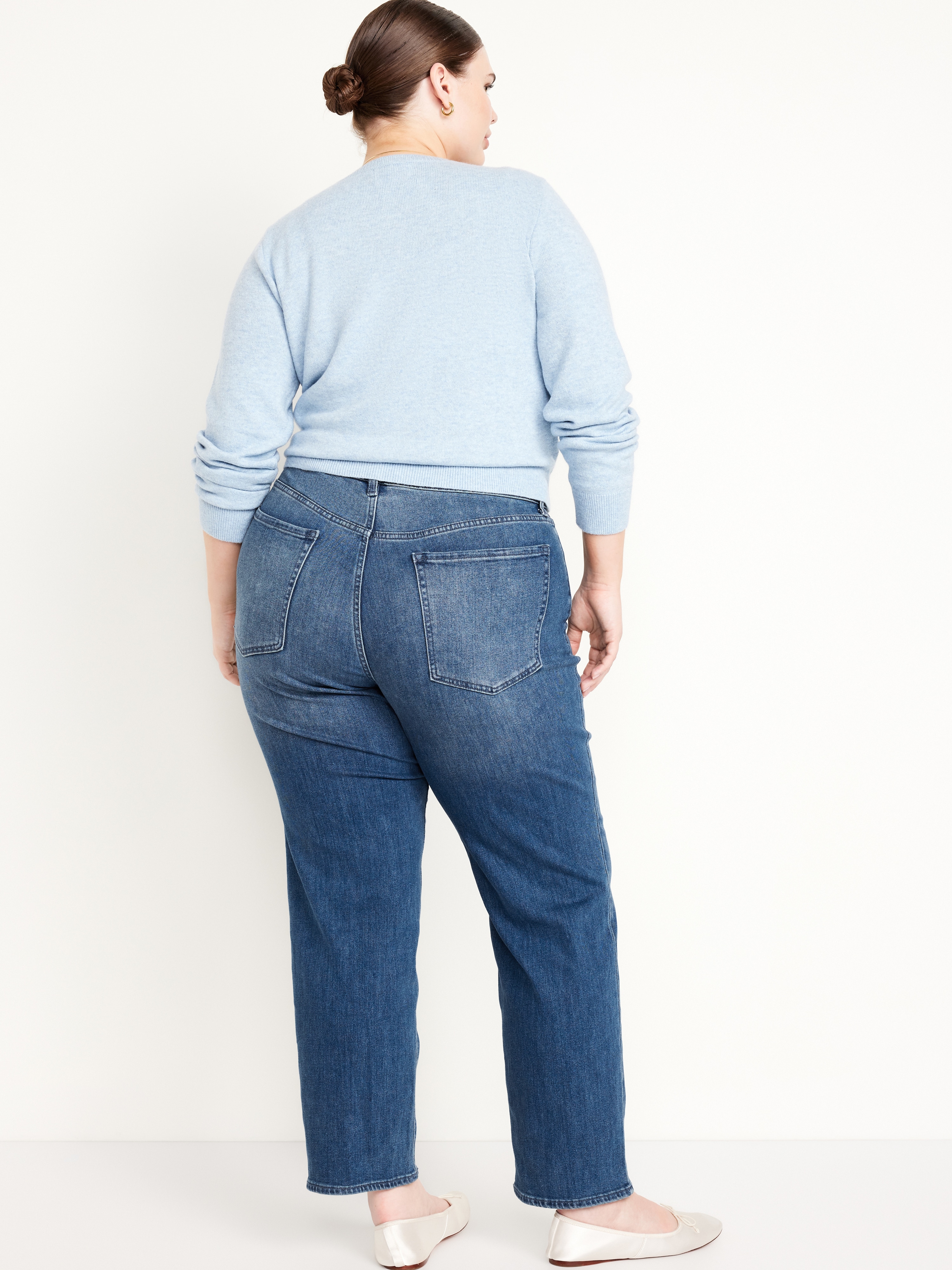 High-Waisted Wow Loose Jeans - Medium Wash - 7