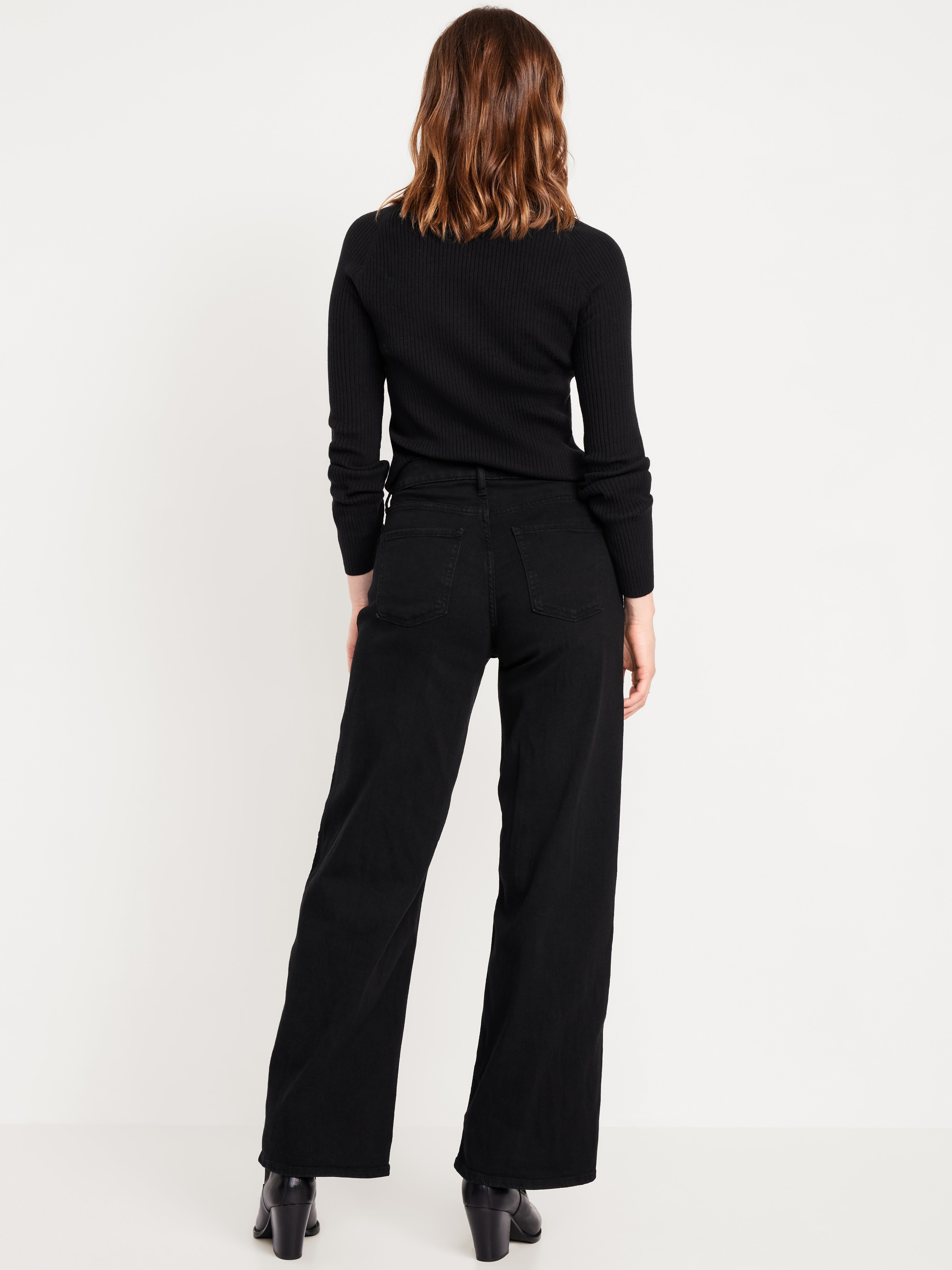 High-Waisted Wow Wide-Leg Jeans - Black Jack - 3