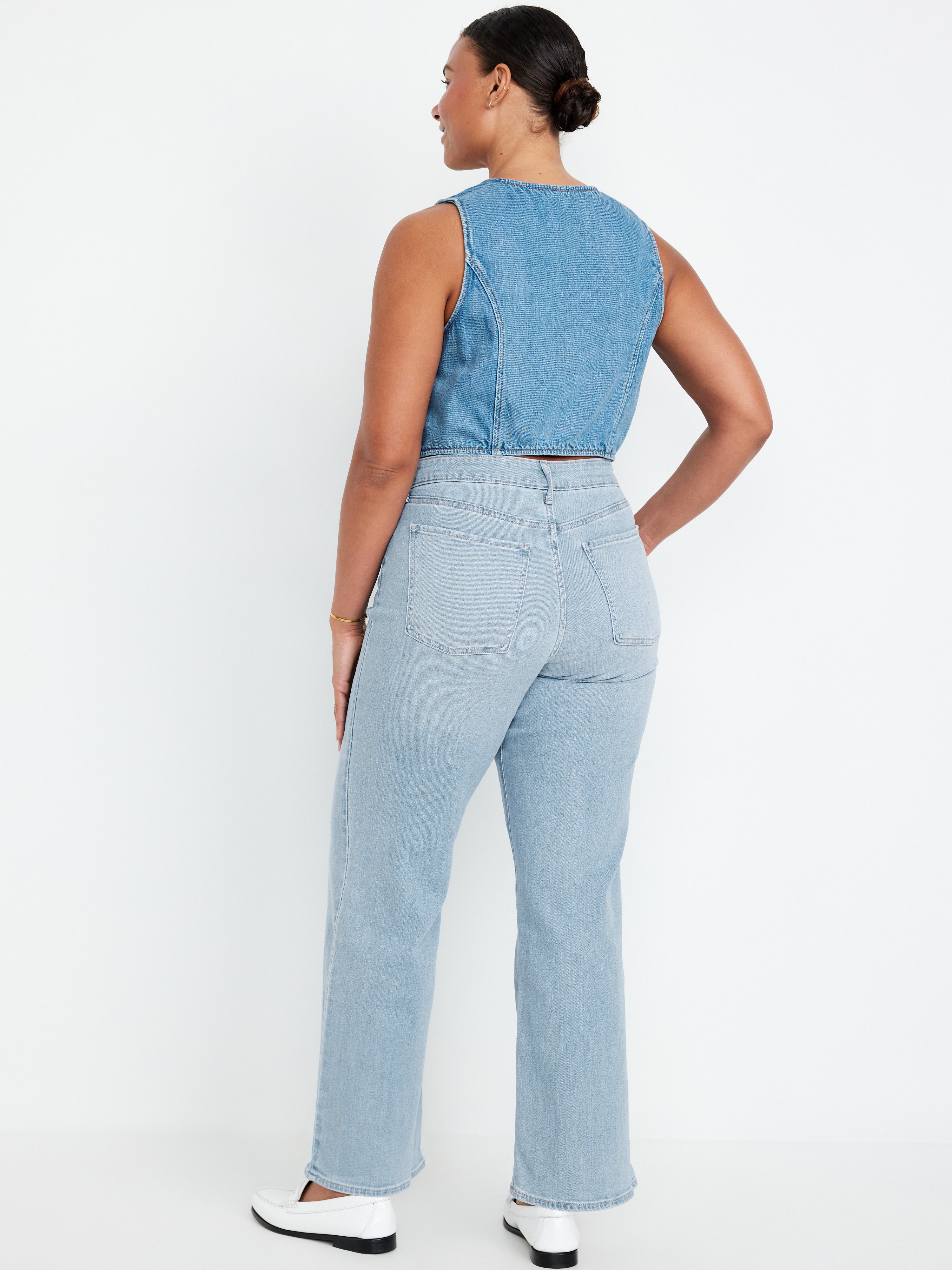 High-Waisted Wow Wide-Leg Jeans - Light Wash - 5
