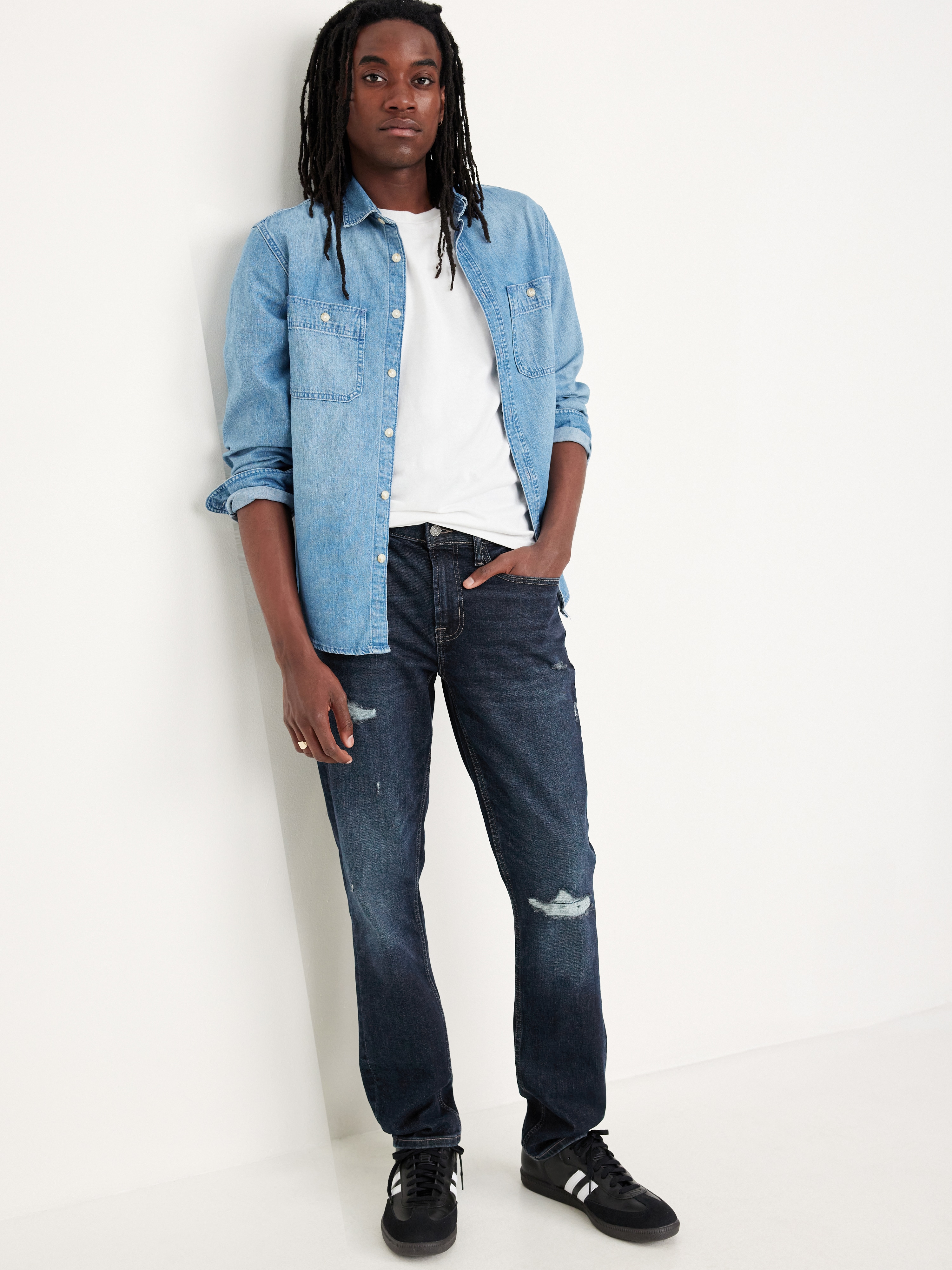 Slim 360° Tech Stretch Performance Jeans - Dark Destroyed - 3