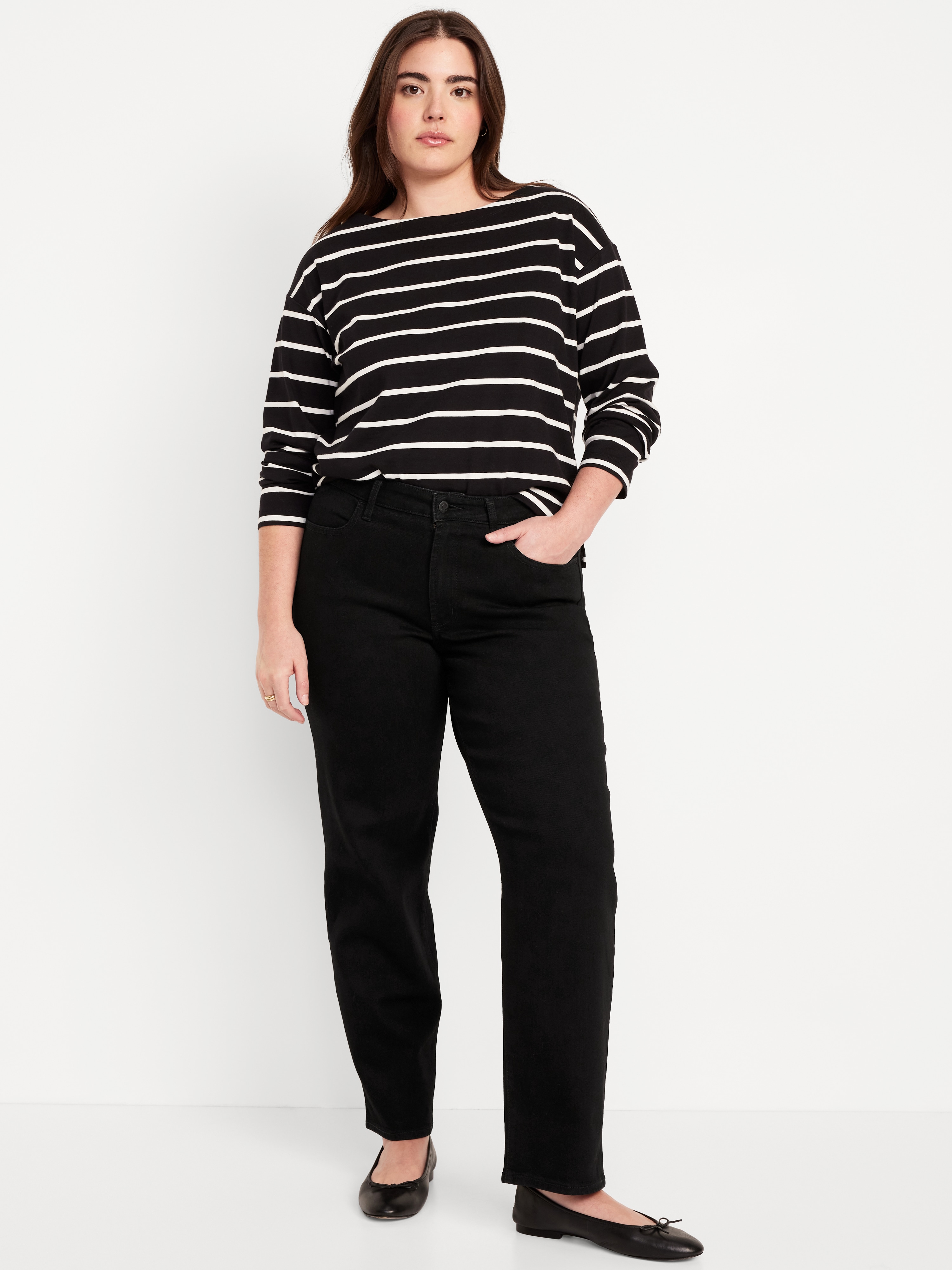 High-Waisted Wow Loose Jeans - Black Wash - 5