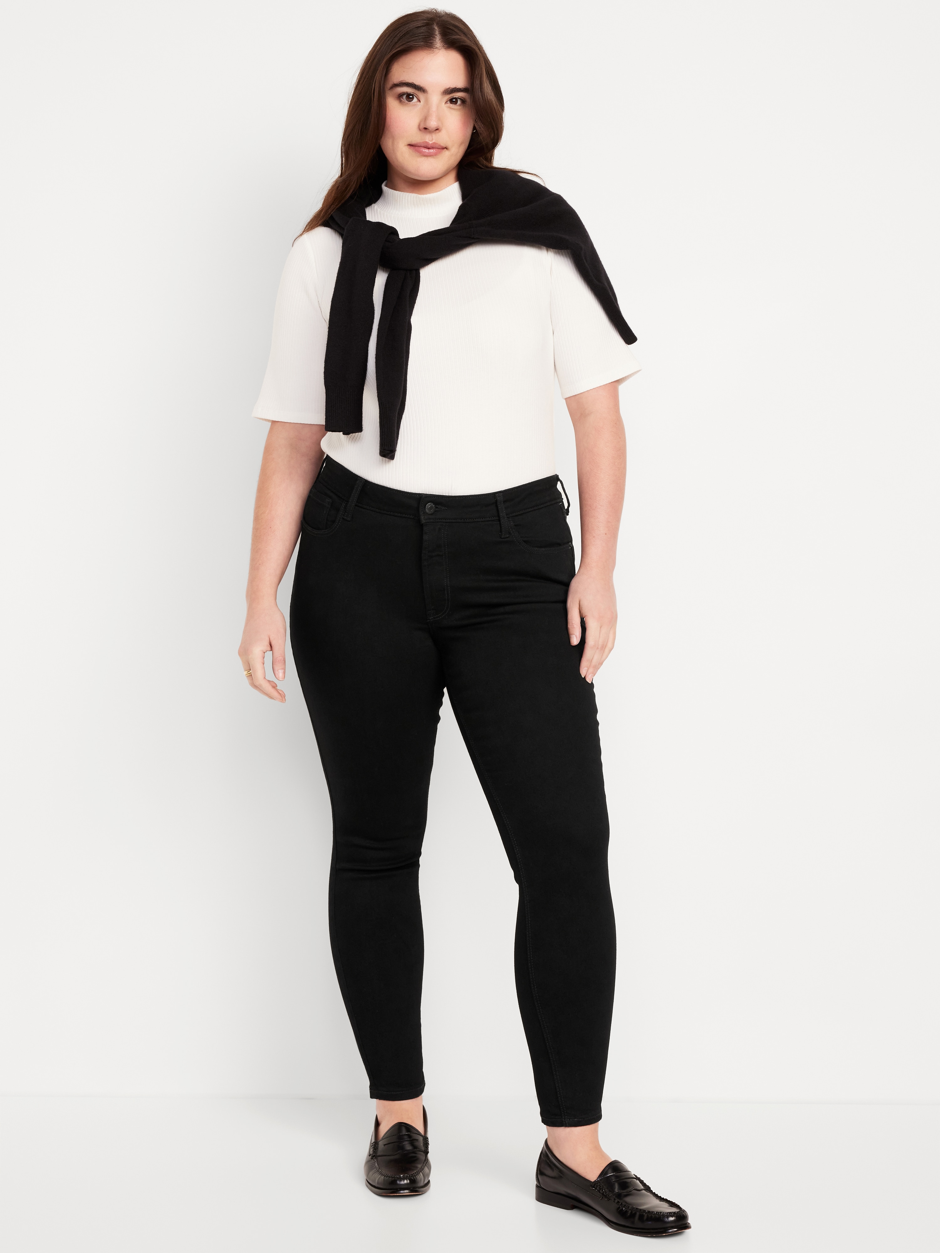 Mid-Rise Rockstar Super-Skinny Jeans - Black Wash - 5