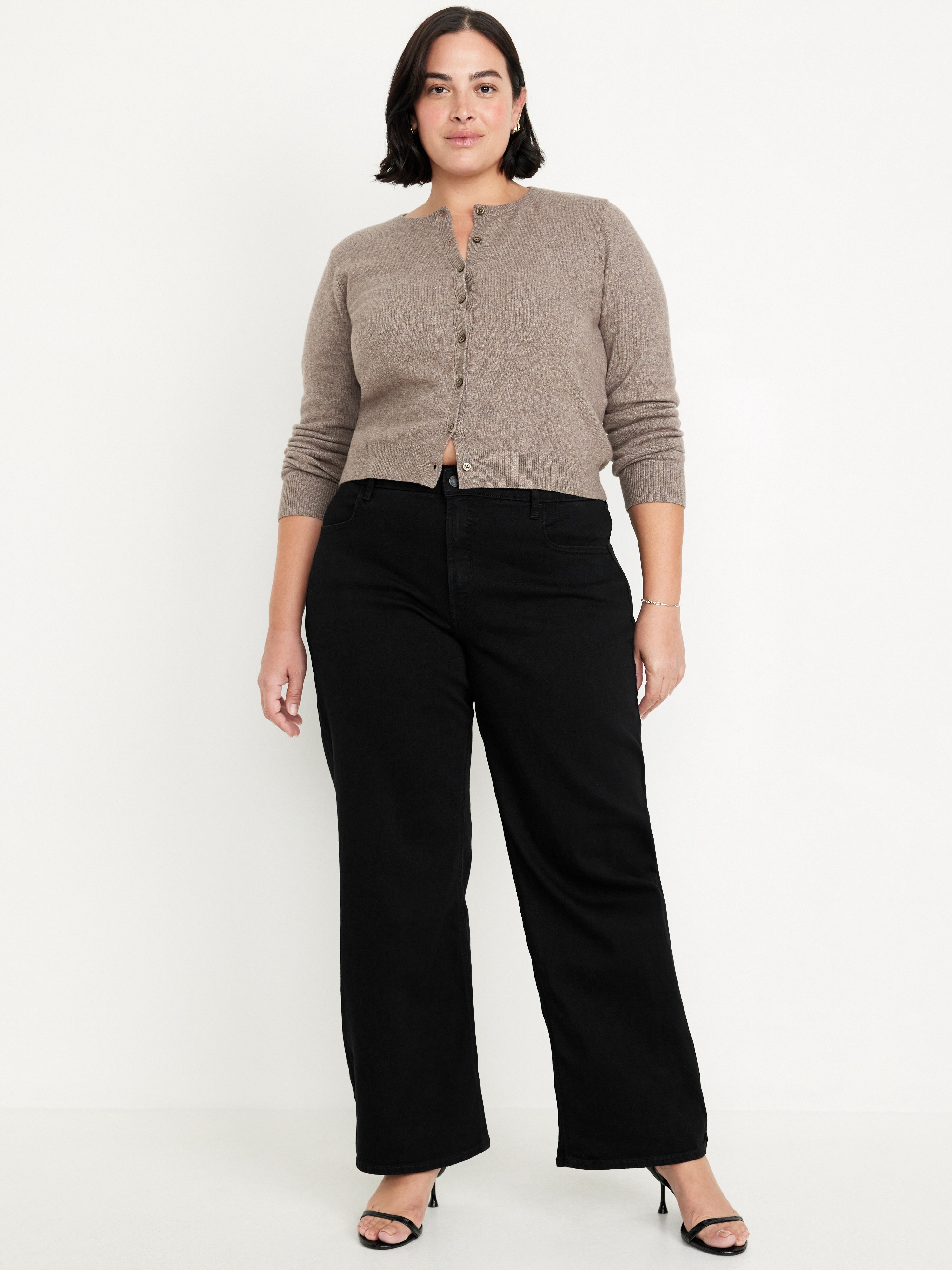High-Waisted Wow Wide-Leg Jeans - Black Jack - 6