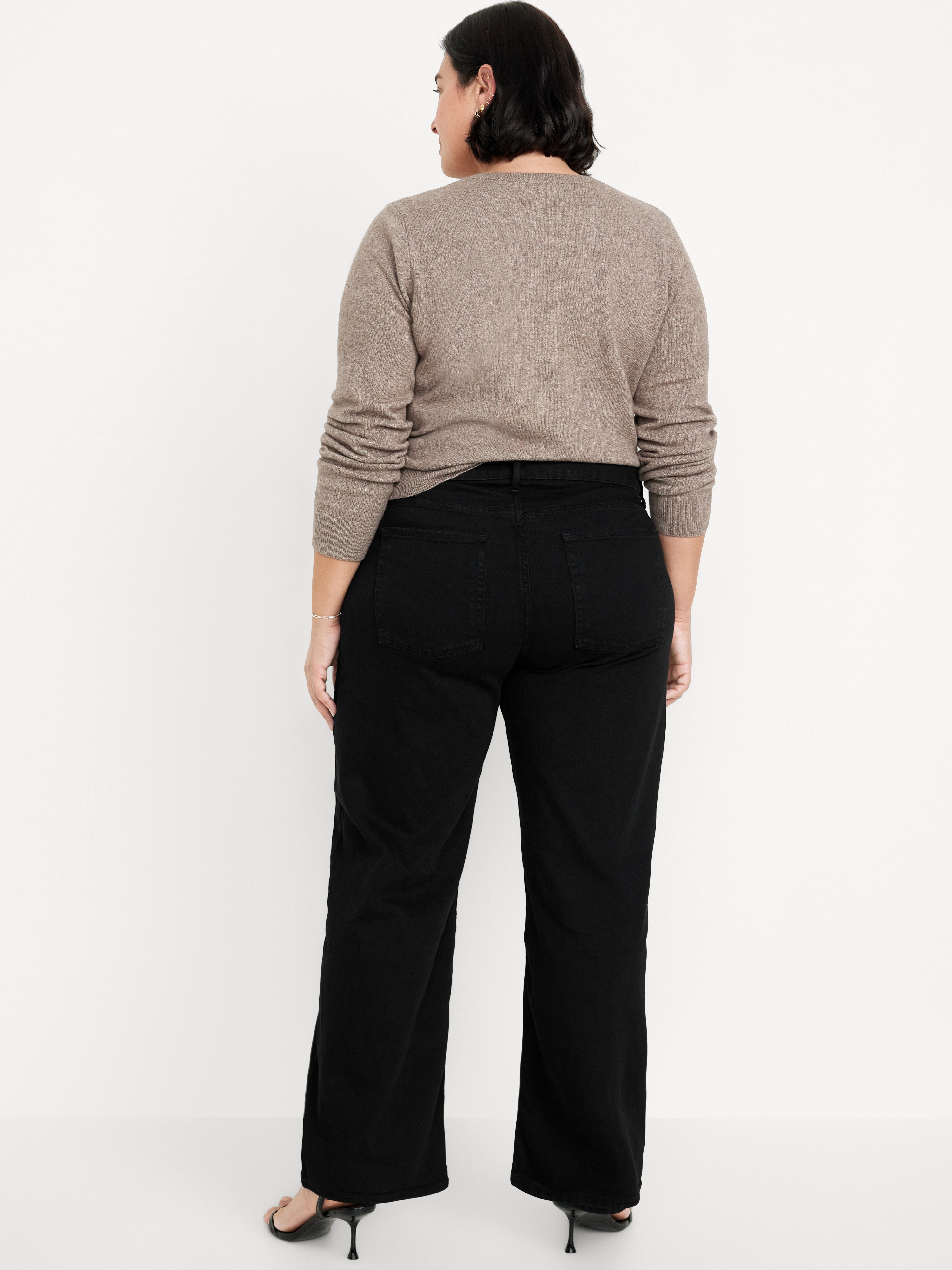 High-Waisted Wow Wide-Leg Jeans - Black Jack - 7