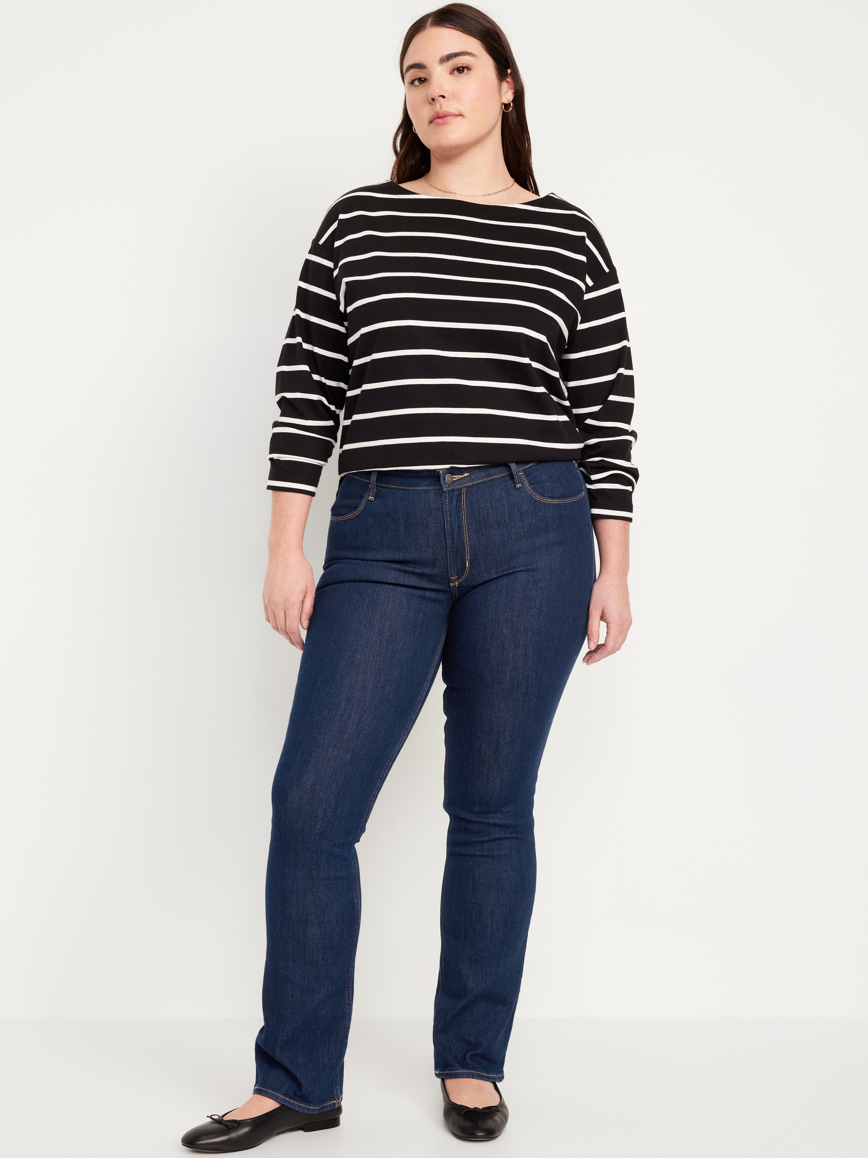 Mid-Rise Wow Boot-Cut Jeans - Dark Wash - 4