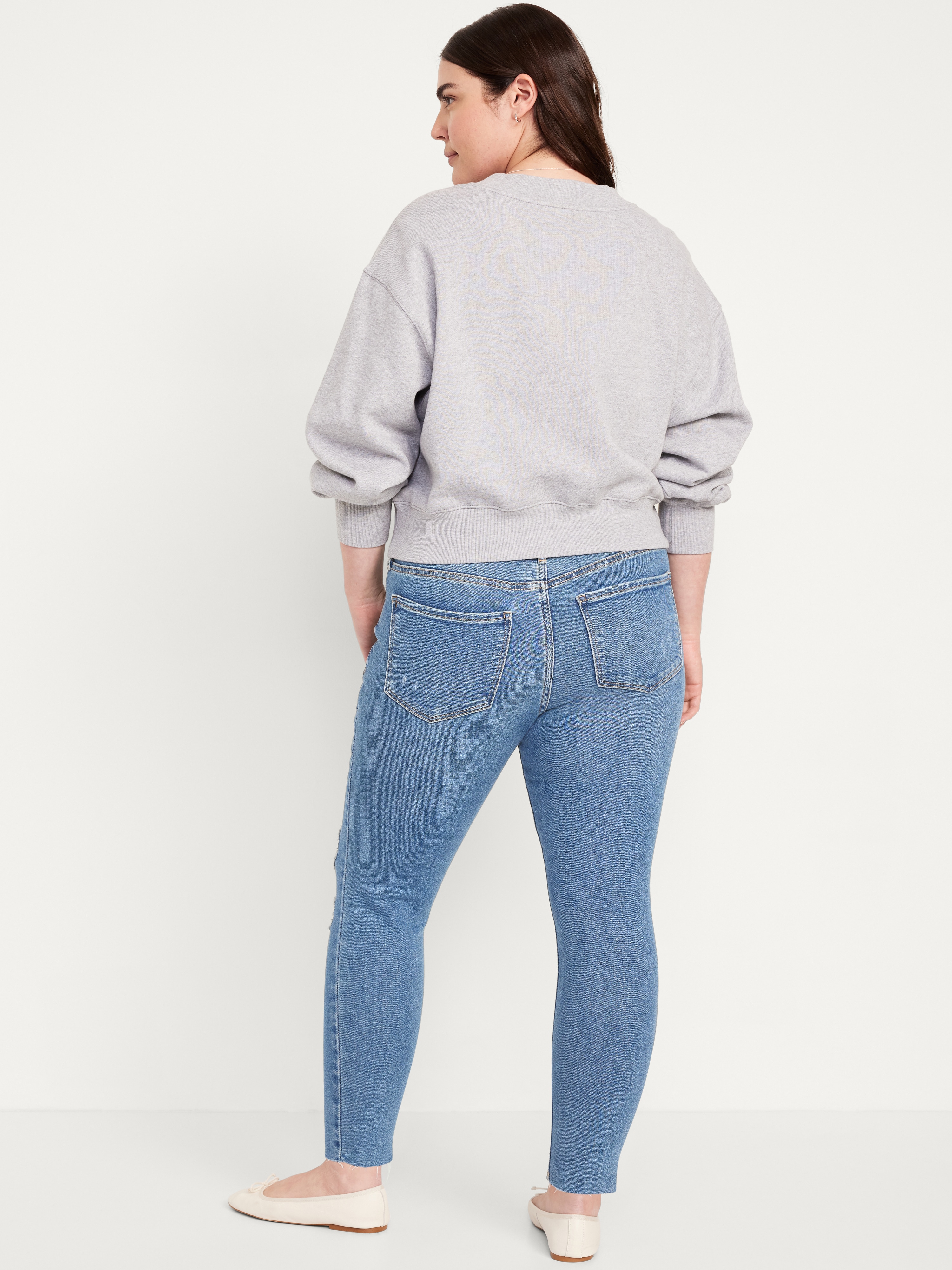 Mid-Rise Rockstar Super-Skinny Jeans - Ripped Medium Wash - 6