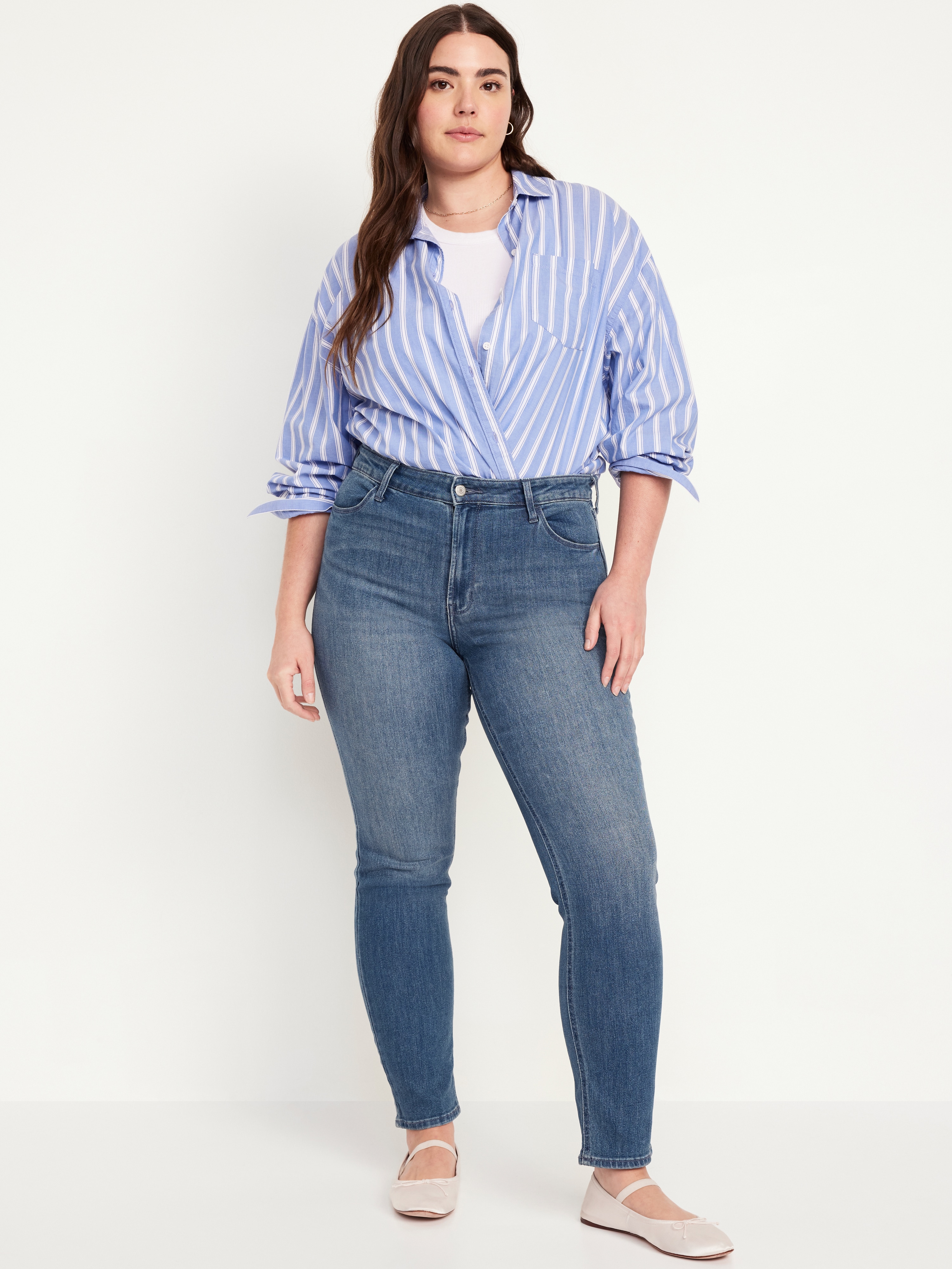 High-Waisted Wow Straight Ankle Jeans - Medium Wash - 5