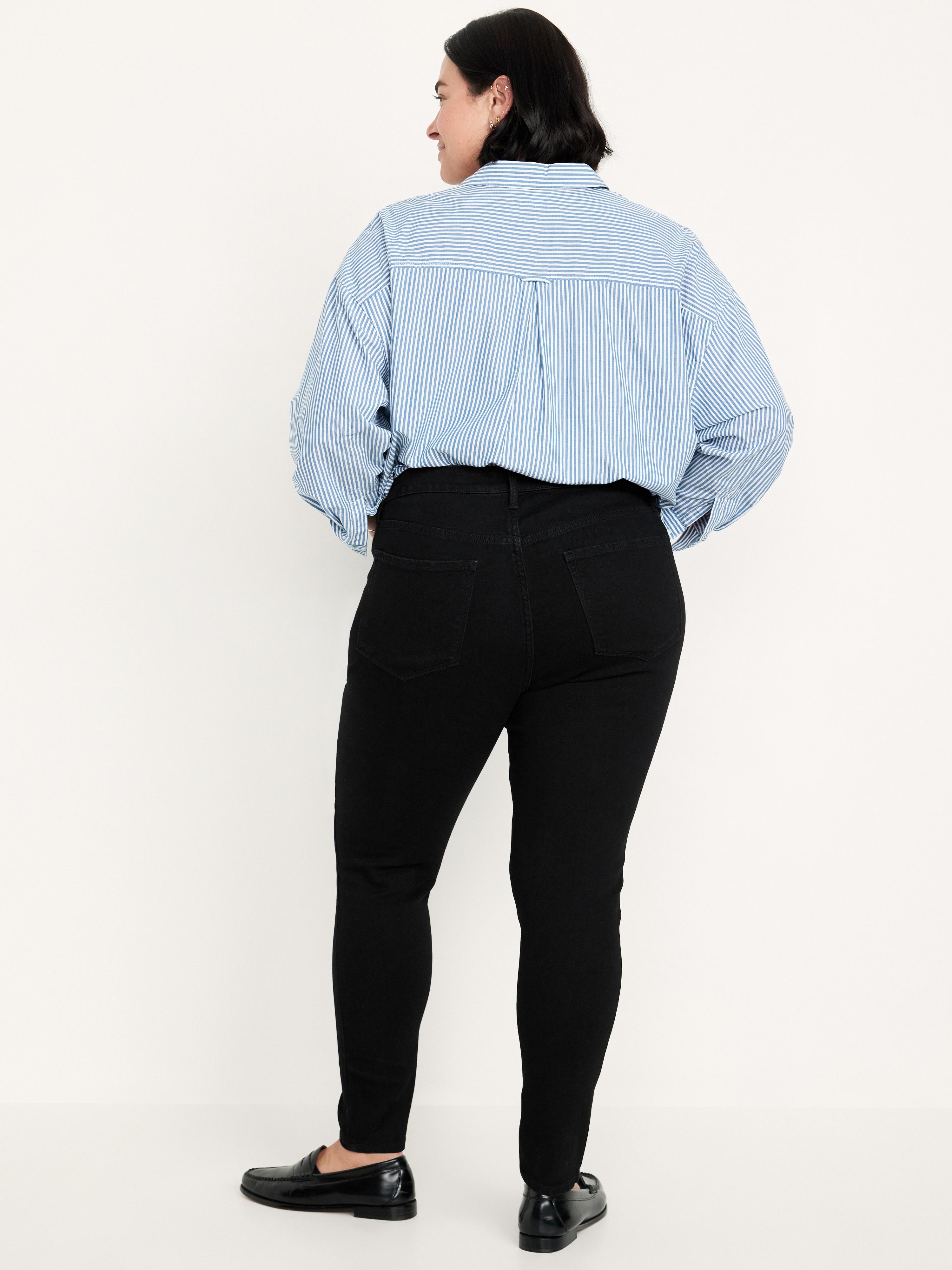 High-Waisted Wow Super-Skinny Jeans - Black Wash - 7
