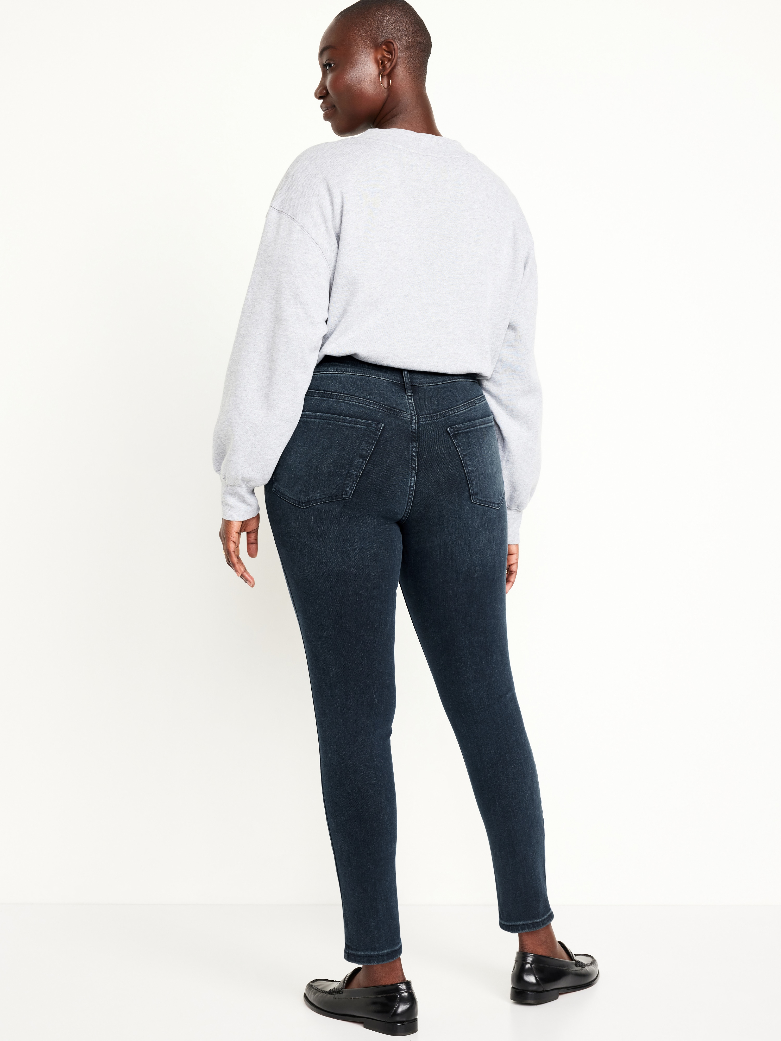 High-Waisted Rockstar Super-Skinny Jeans - Dark Rinse - 6