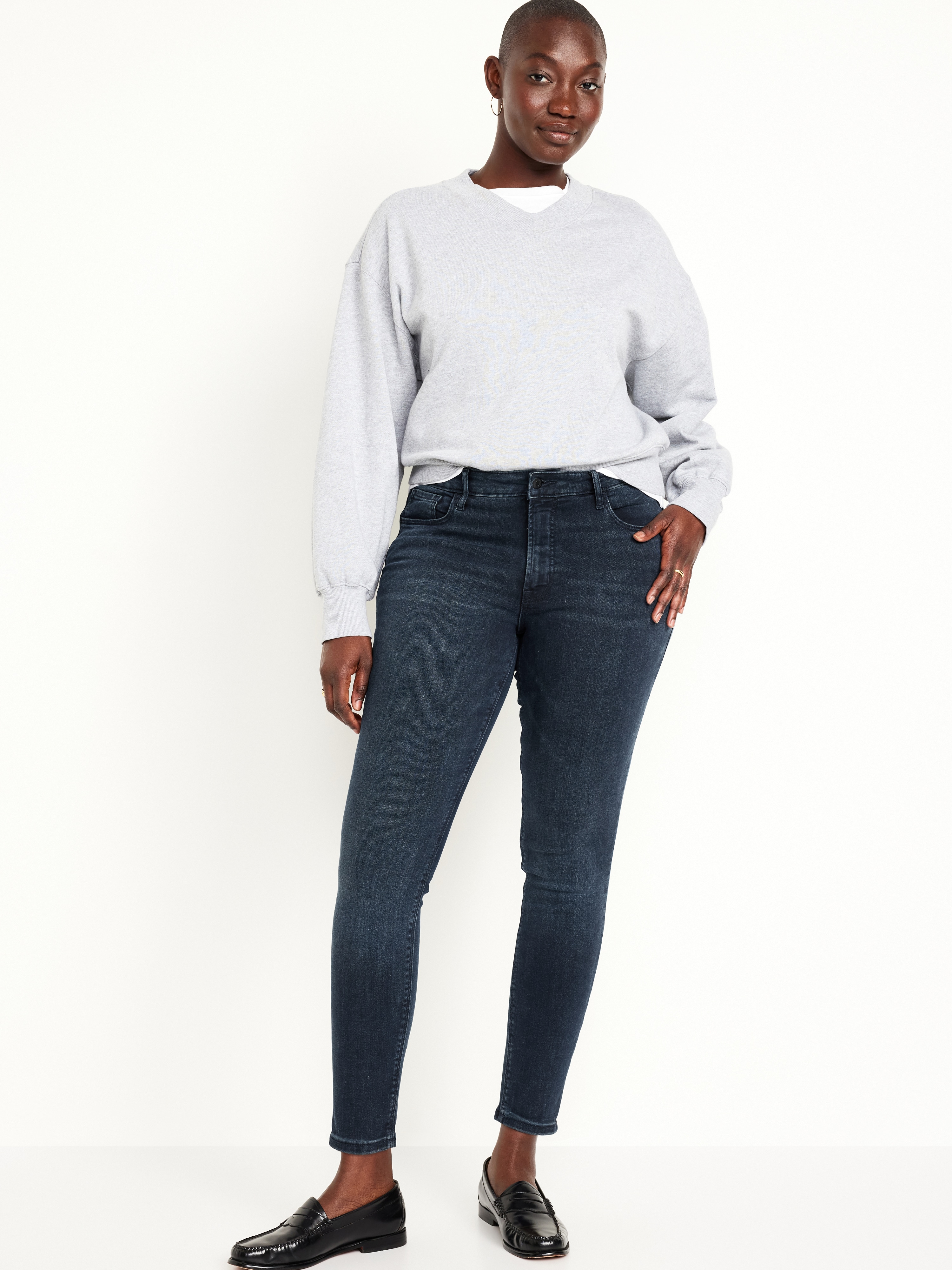 High-Waisted Rockstar Super-Skinny Jeans - Dark Rinse - 5
