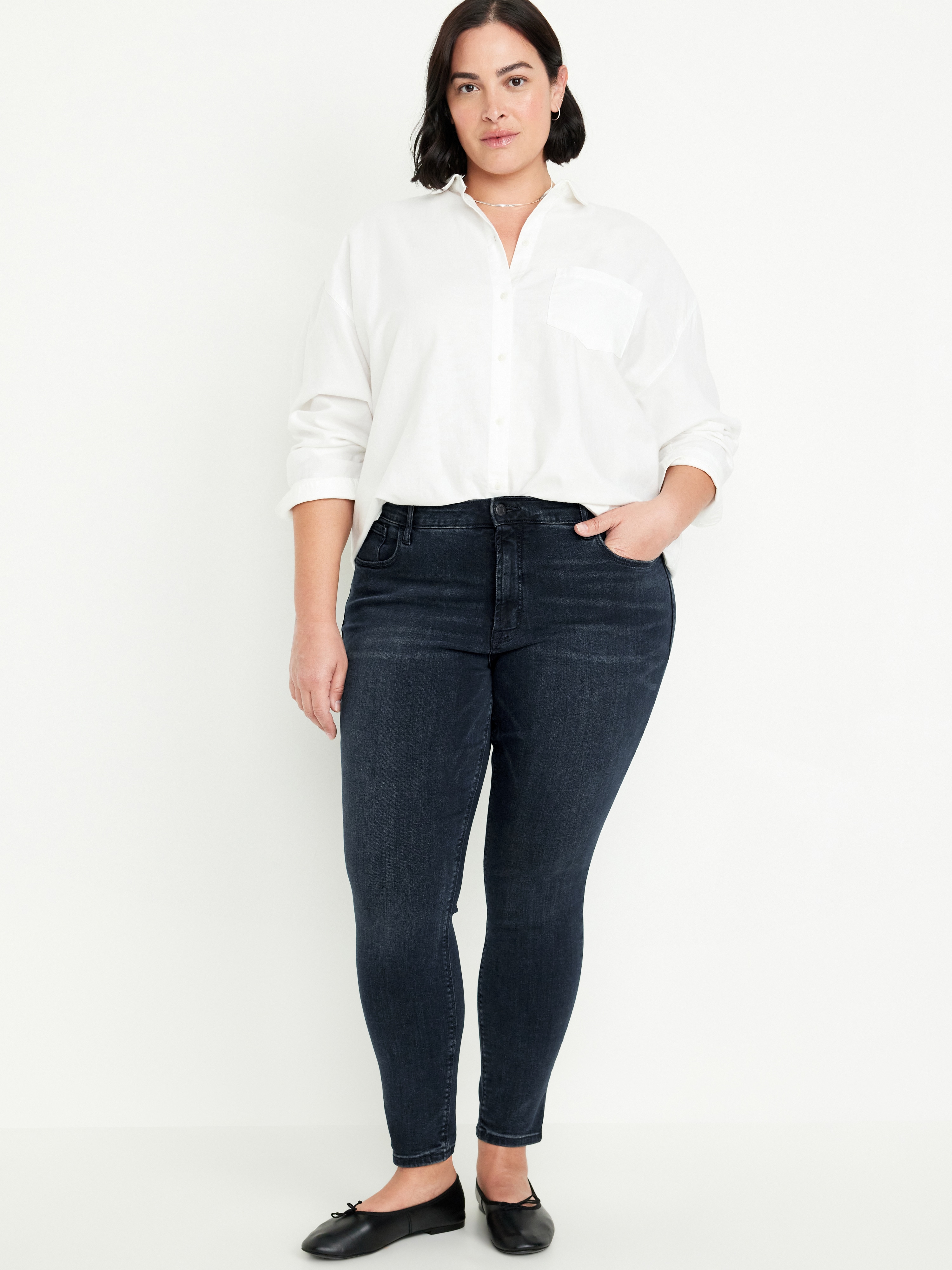 High-Waisted Rockstar Super-Skinny Jeans - Dark Rinse - 7