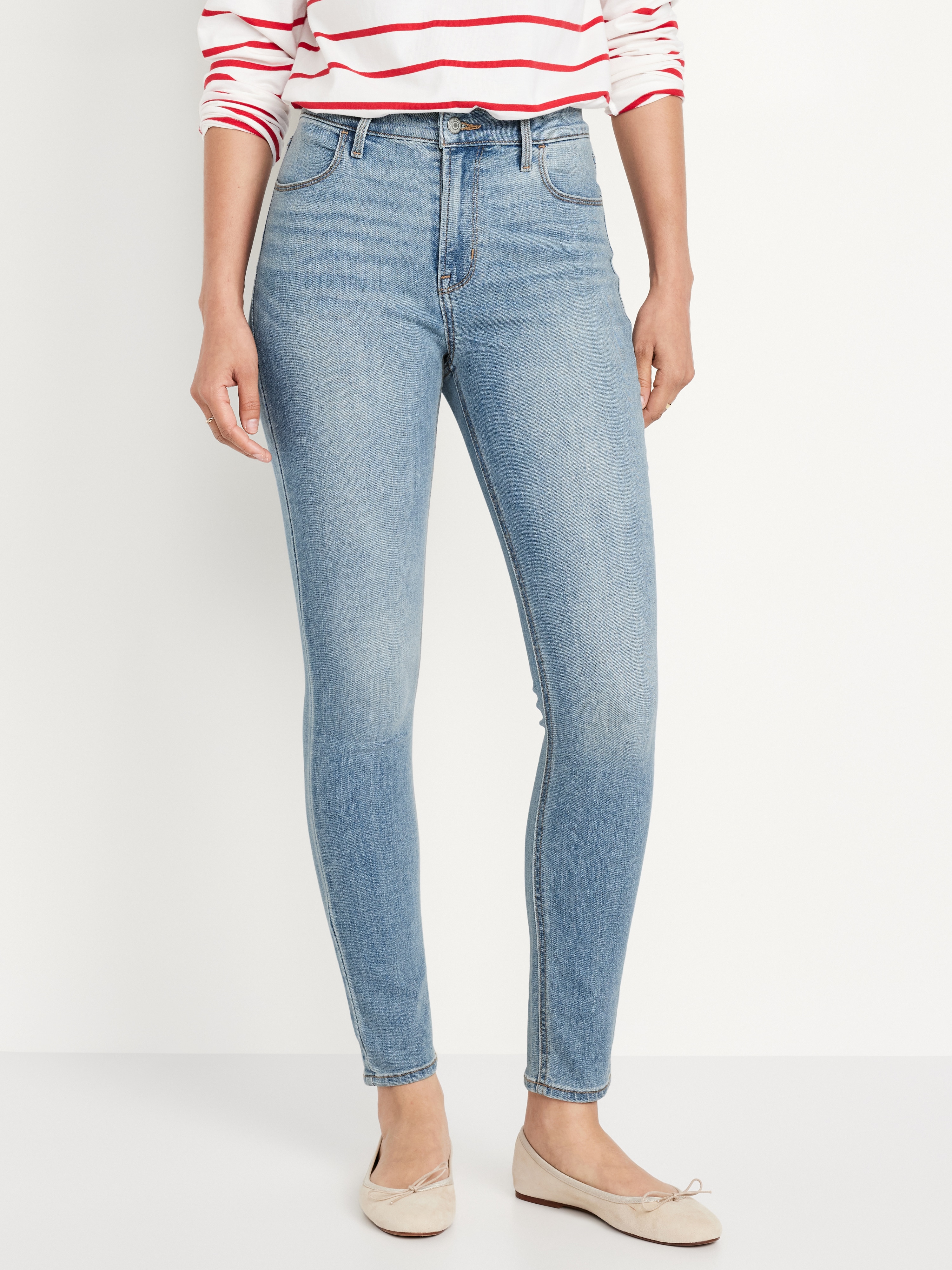 High-Waisted Wow Super-Skinny Jeans - Light Wash - 2