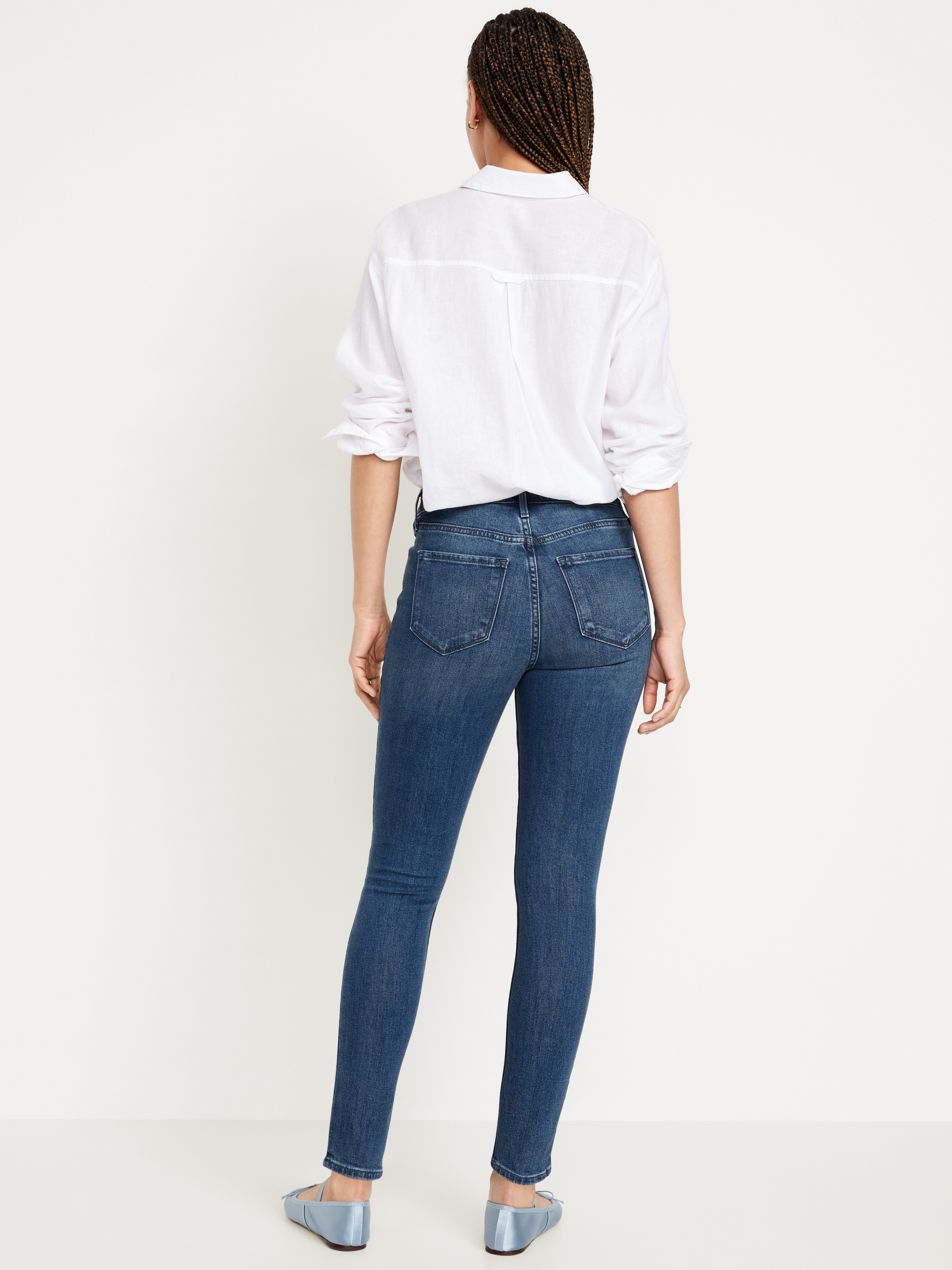 High-Waisted Wow Super-Skinny Jeans - Dark Wash - 3