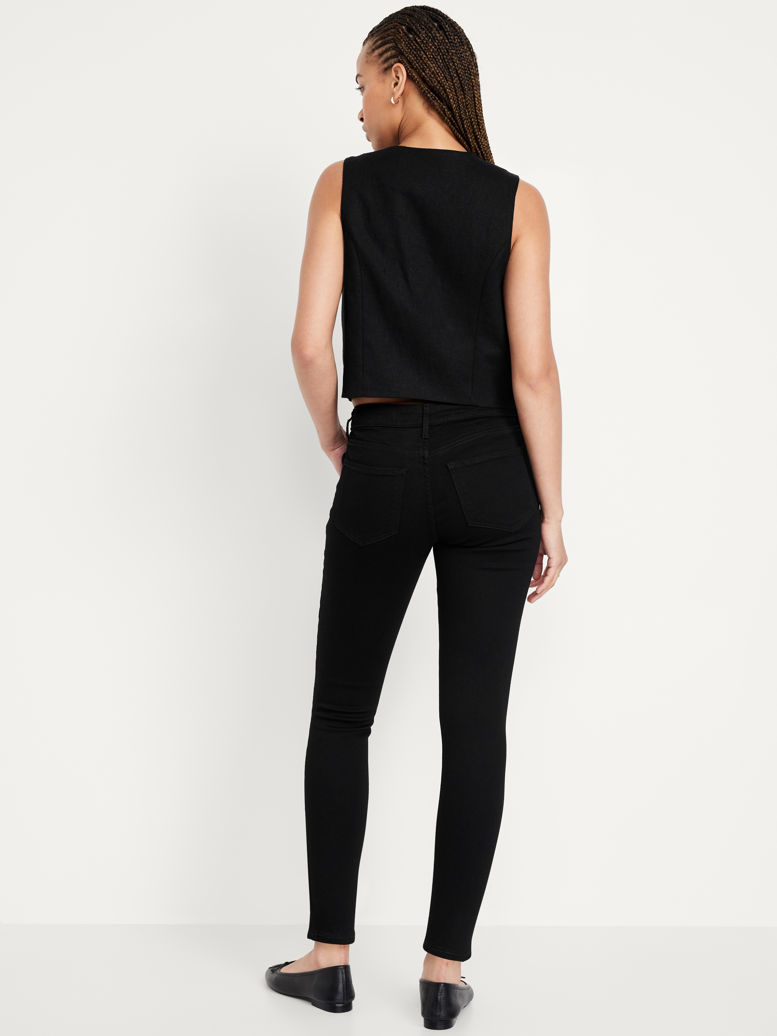 Mid-Rise Rockstar Super-Skinny Jeans - Black Wash - 3