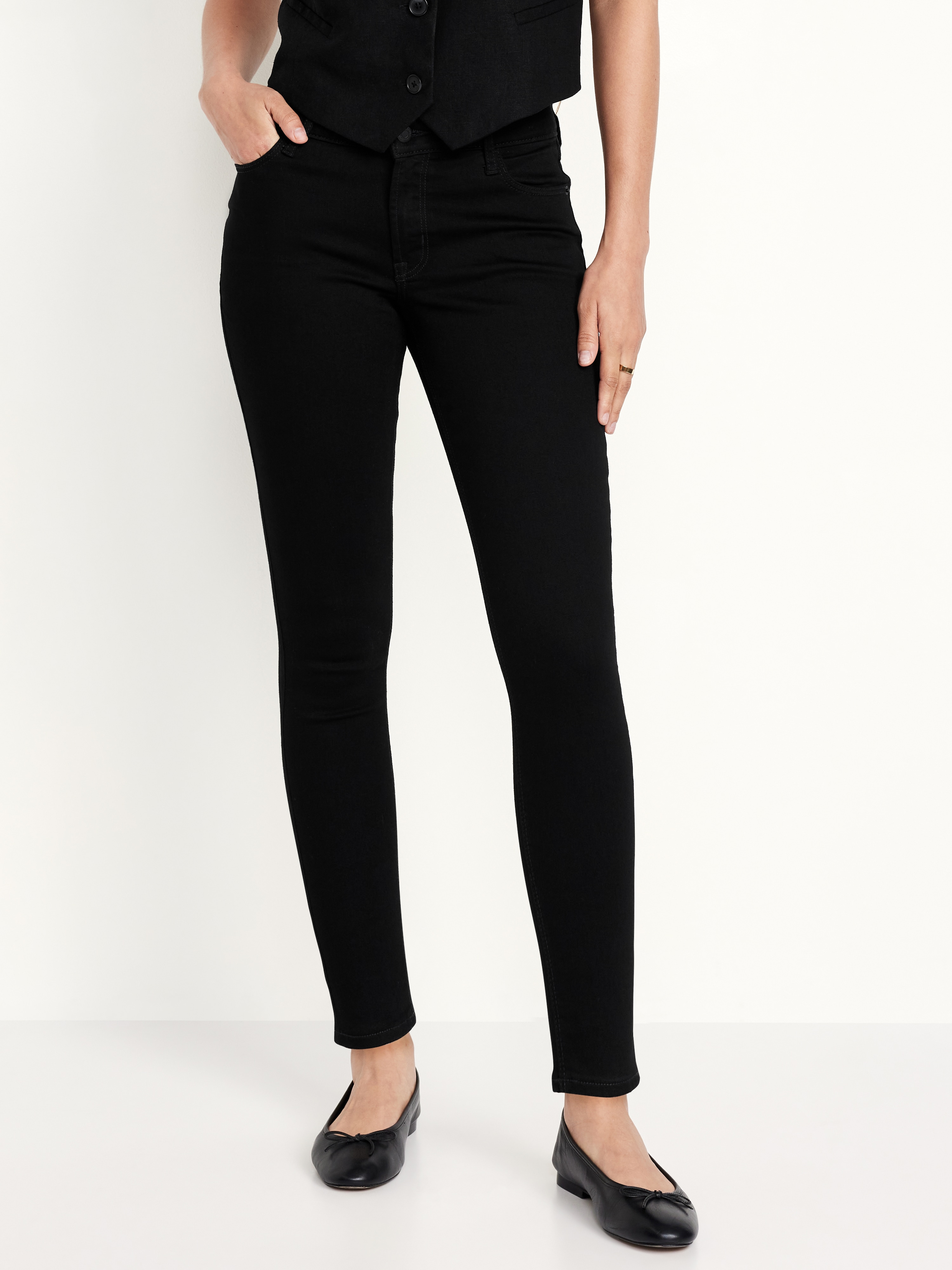 Mid-Rise Rockstar Super-Skinny Jeans - Black Wash - 2