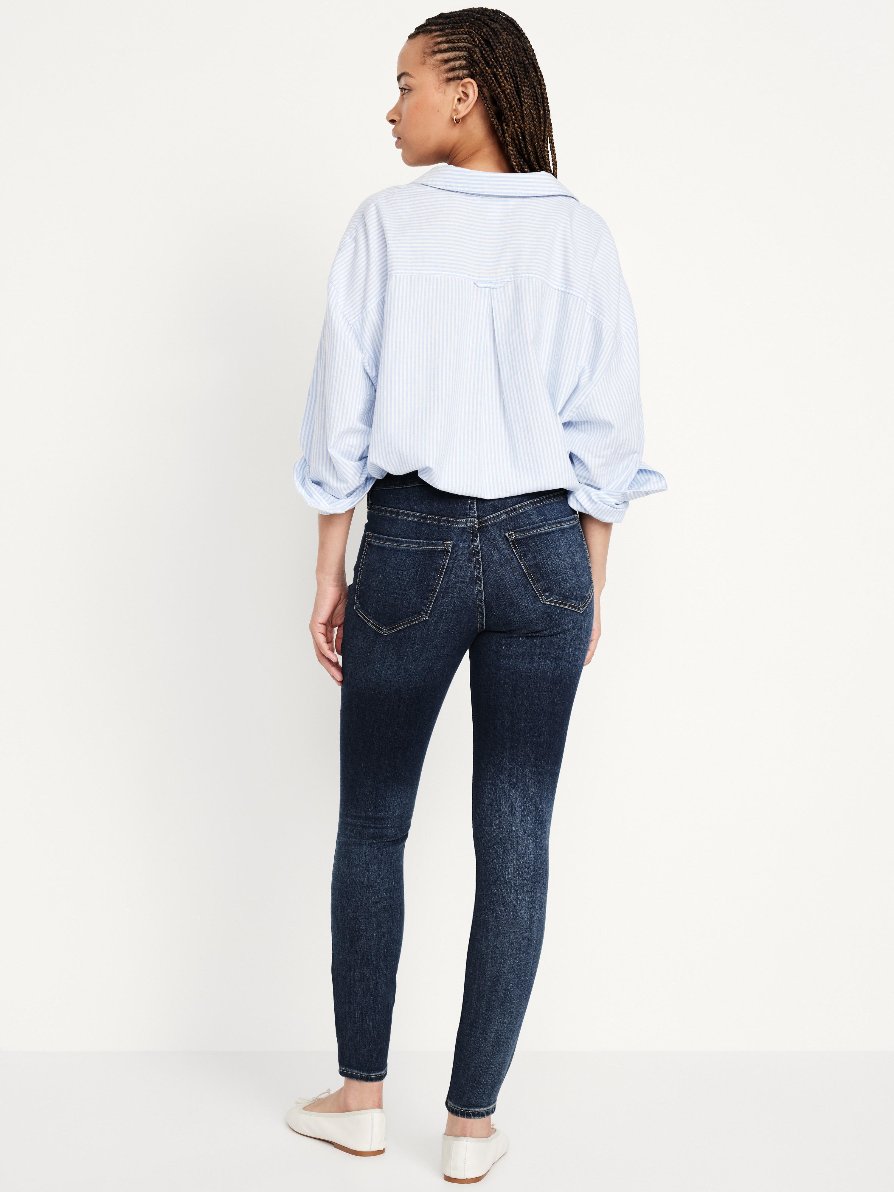 High-Waisted Rockstar Super-Skinny Jeans - Dark Wash - 3