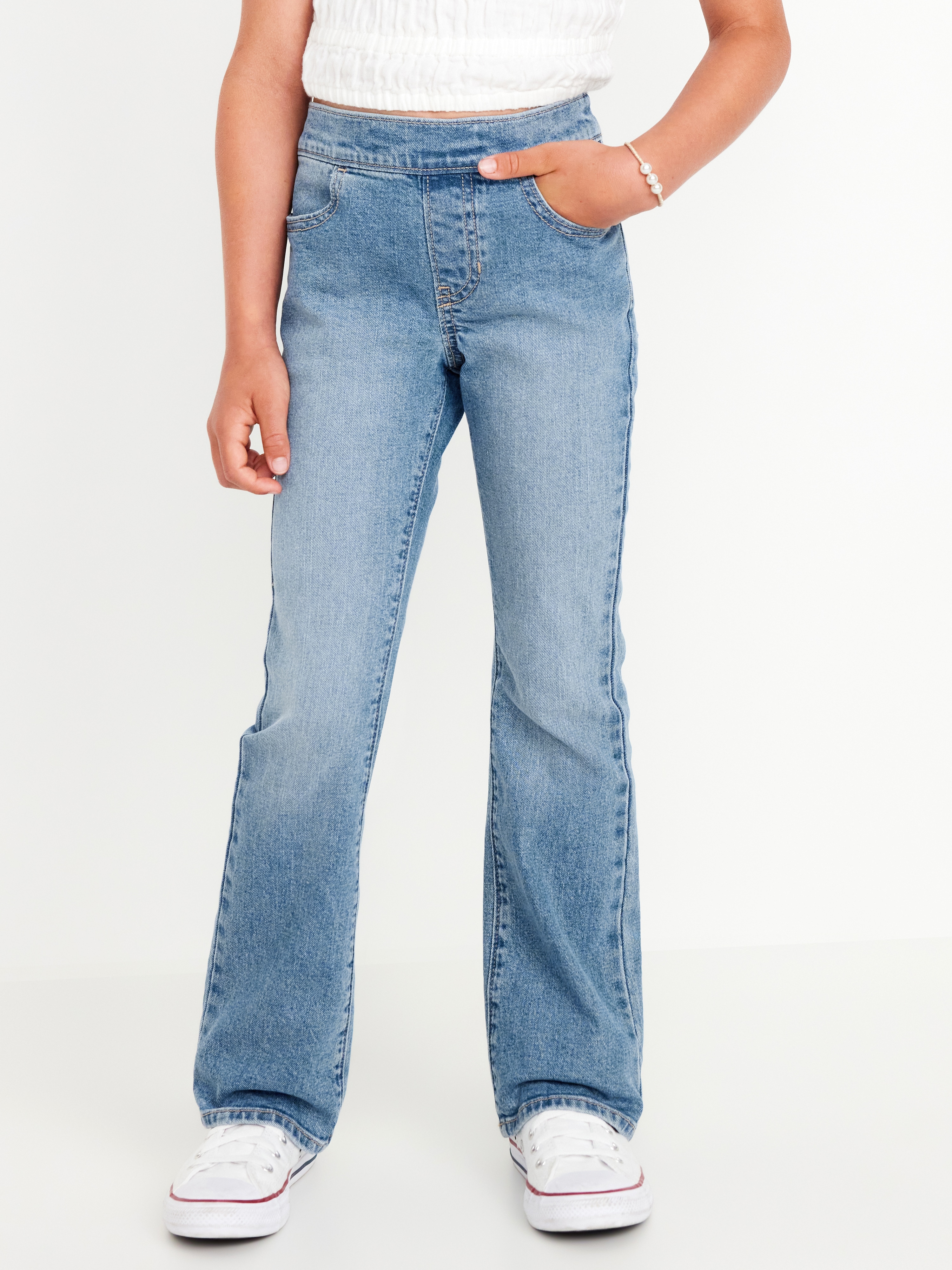 Wow Boot-Cut Pull-On Jeans for Girls - Light Wash - 1